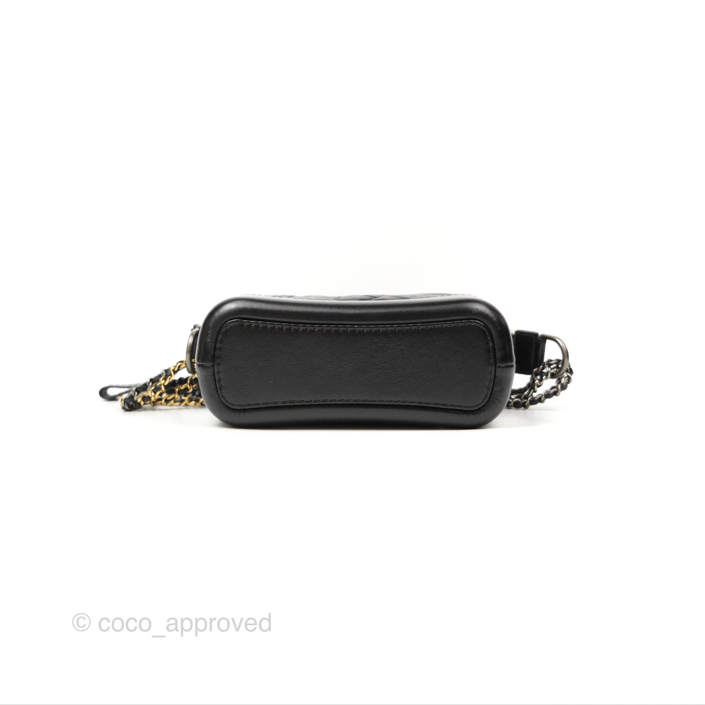 Chanel Chevron Small Gabrielle Hobo Black Aged Calfskin Mixed Hardware
