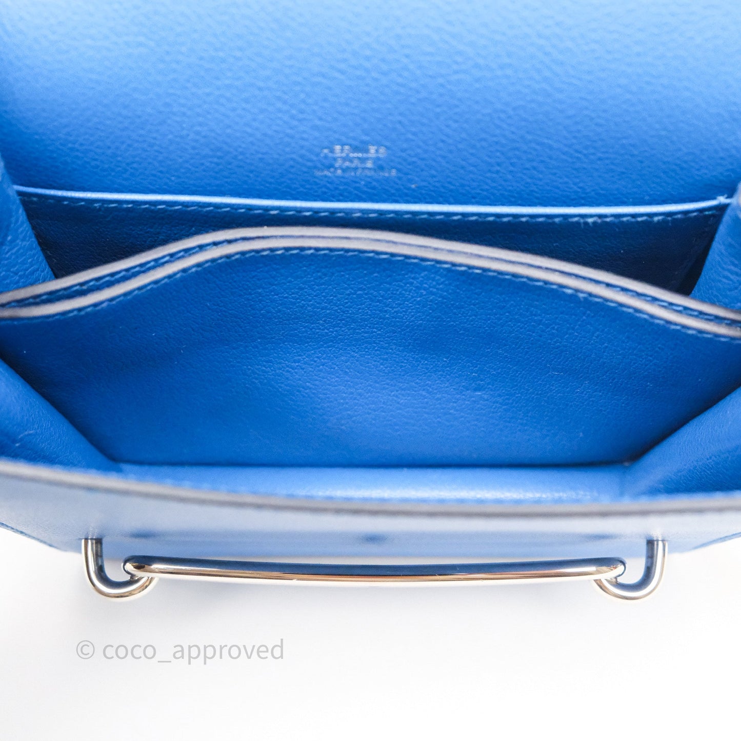 Hermès Roulis Mini 18 Blue Zellige I7 Evercolor Palladium Hardware
