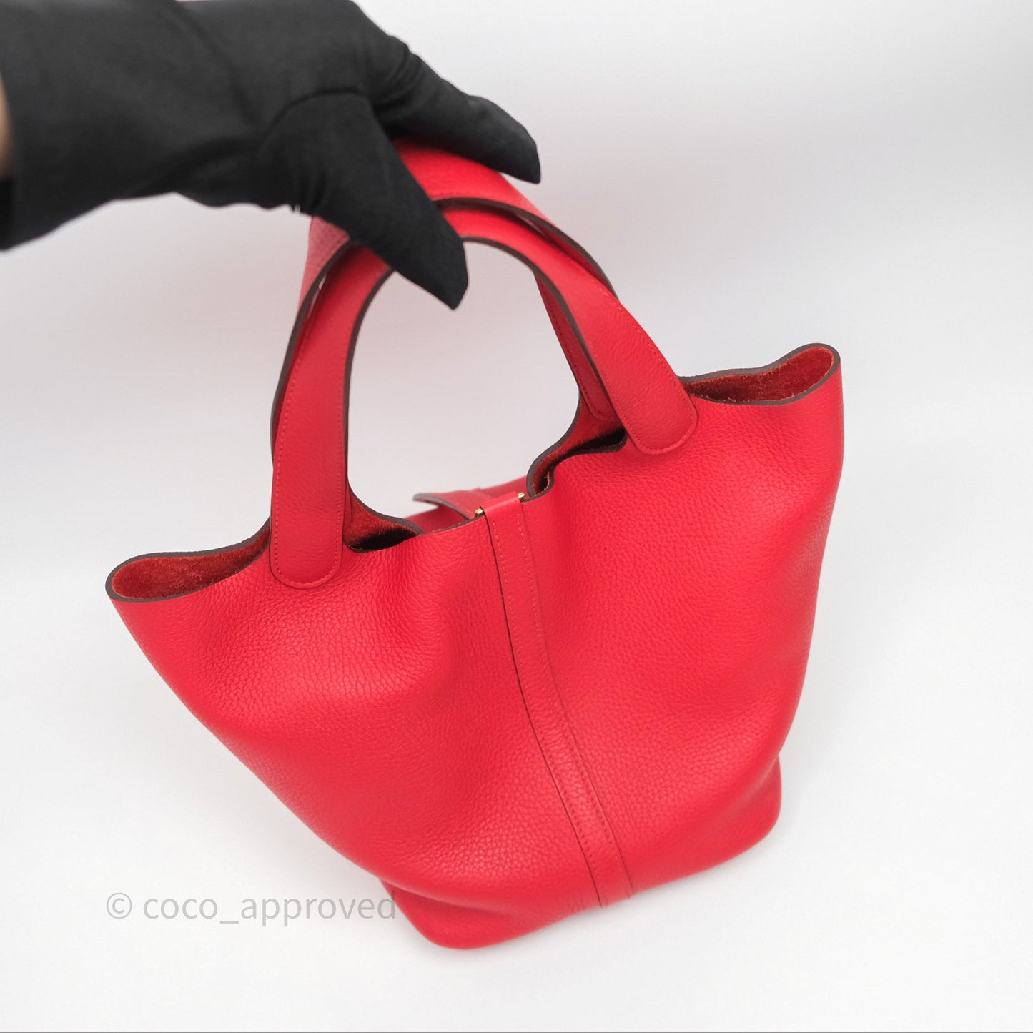 Hermès Picotin 22 Rouge Tomate S5 Clemence Gold Hardware
