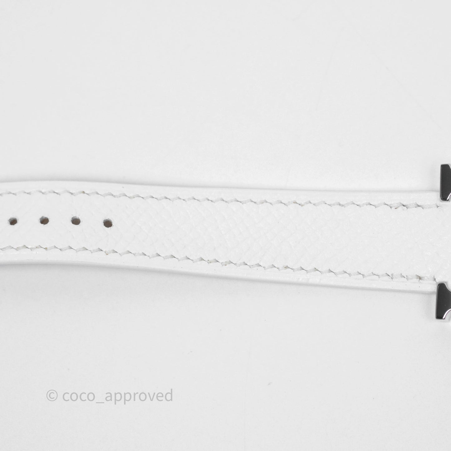 Hermès Heure H Watch Small Model 25 mm Blanc Epsom Palladium Hardware