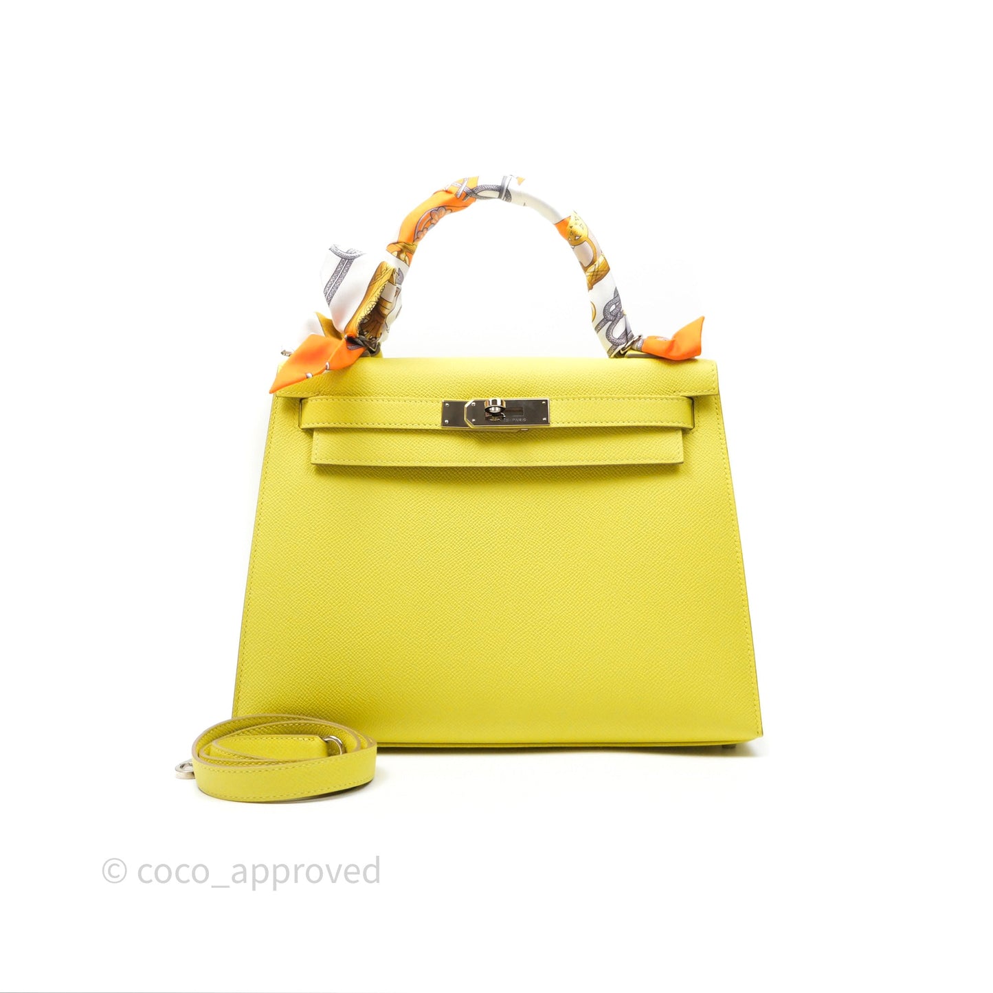 Hermès Kelly 28 Lime 9R Epsom Palladium Hardware