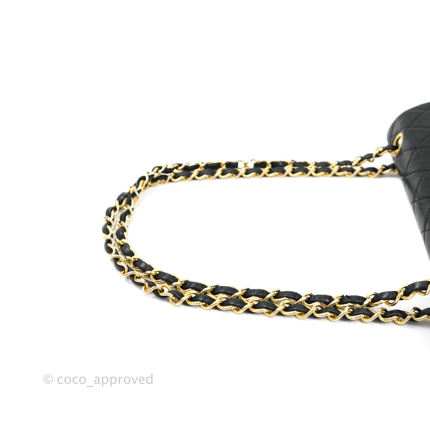 Chanel Vintage S/M Lambskin Small Double Flap Bag Black 24K Gold Hardware