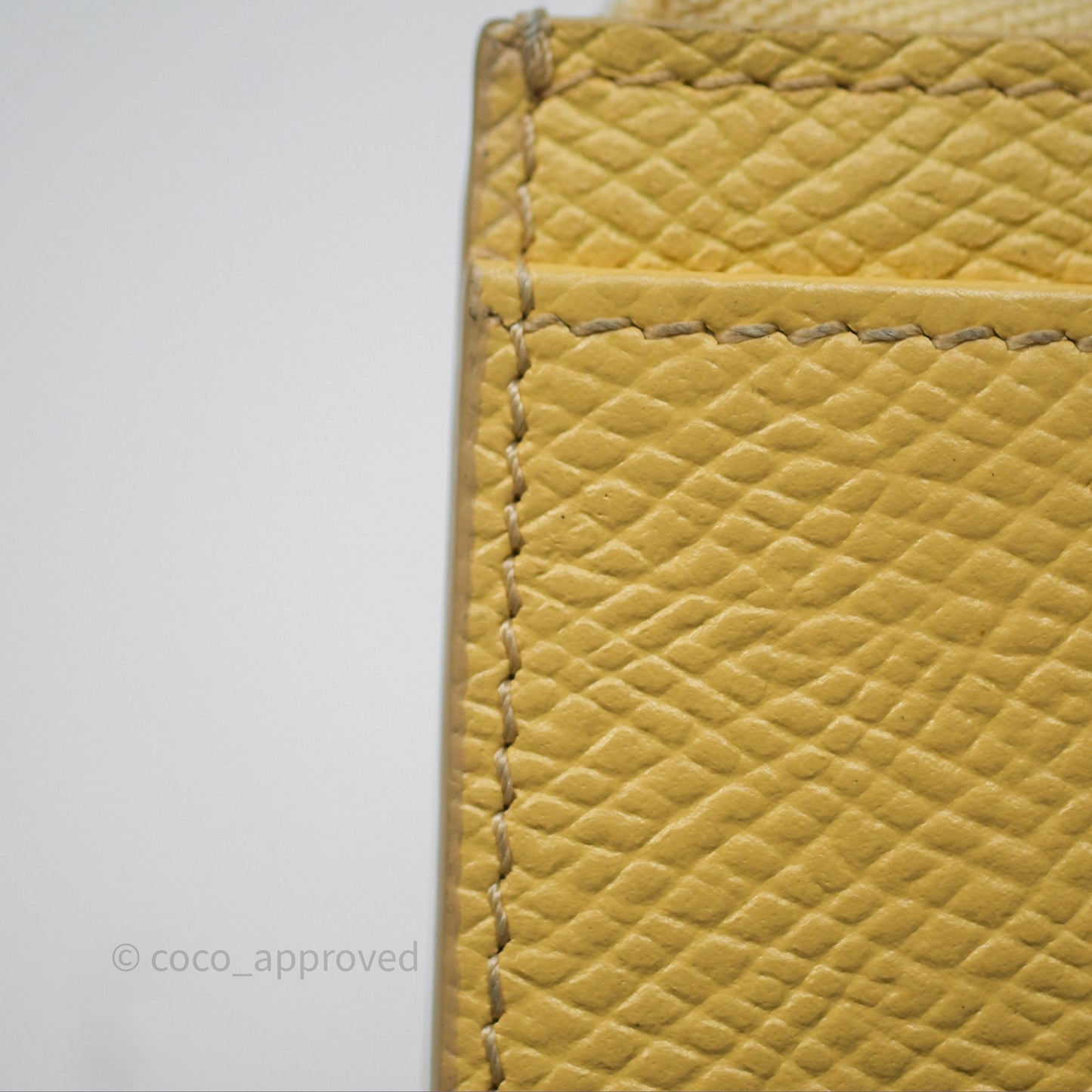 Celine Zipped Card Holder in Grained Calfskin Yellow