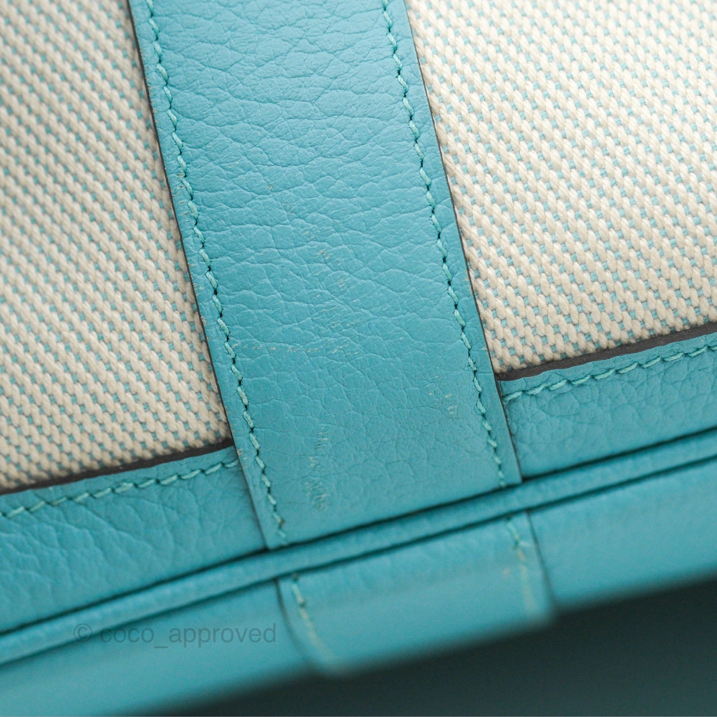 Hermès Garden Party 36 Country Ecru Bleu Atoll Canvas