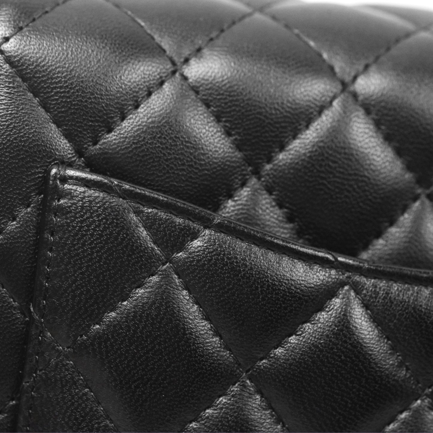 Chanel Mini Square Flap Bag Quilted Black Lambskin Gold Hardware