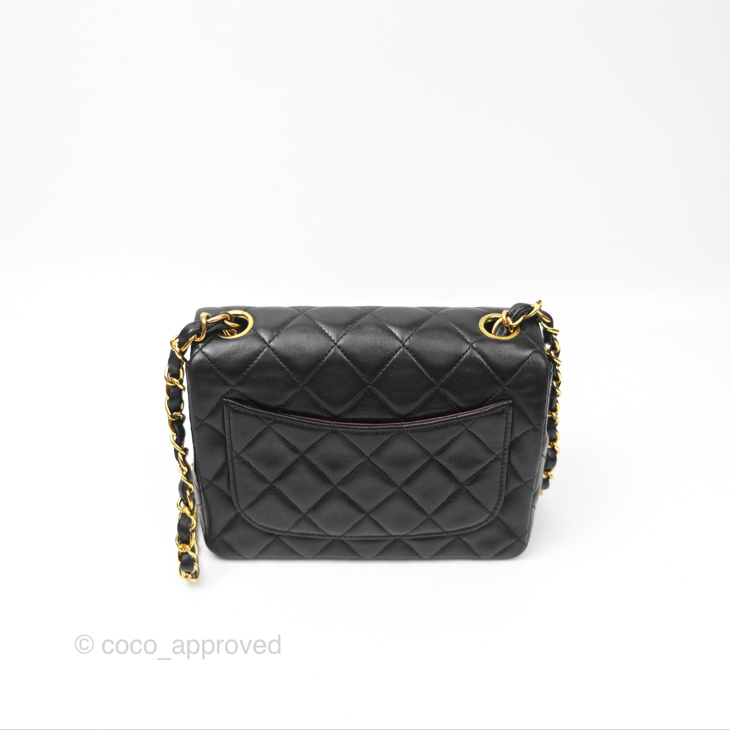 Chanel Vintage Mini Square Black Lambskin 24K Gold Hardware