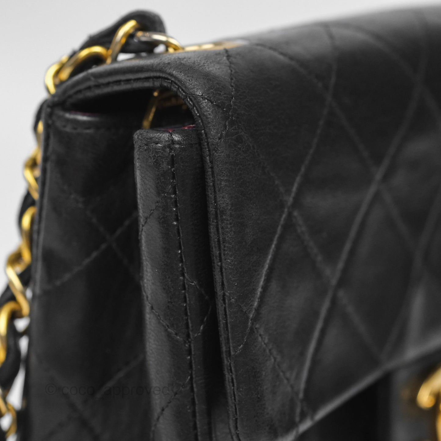 Chanel Vintage Mini Square Black Lambskin 24K Gold Hardware
