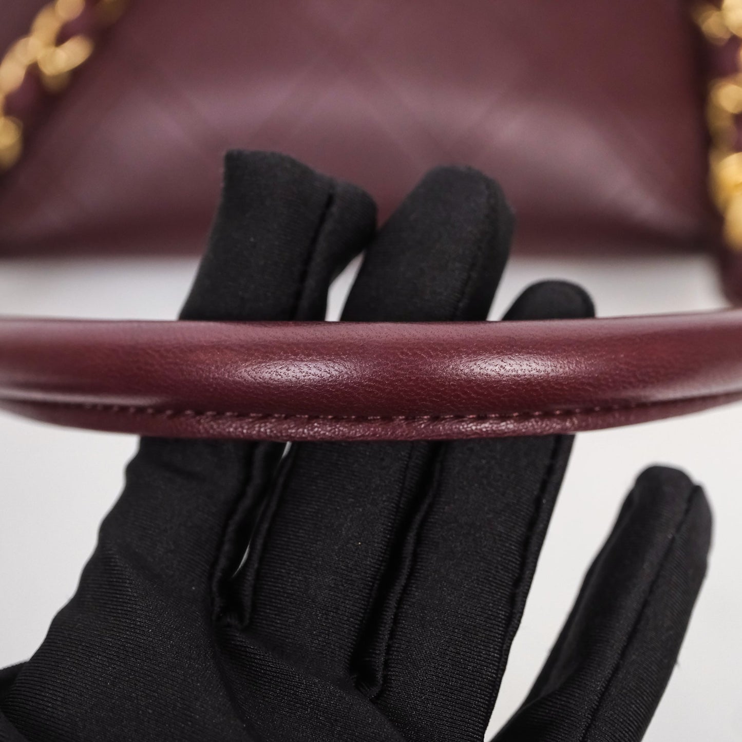 Chanel Quilted Shoulder Flap Bag Red Burgundy Lambskin Gold Hardware
