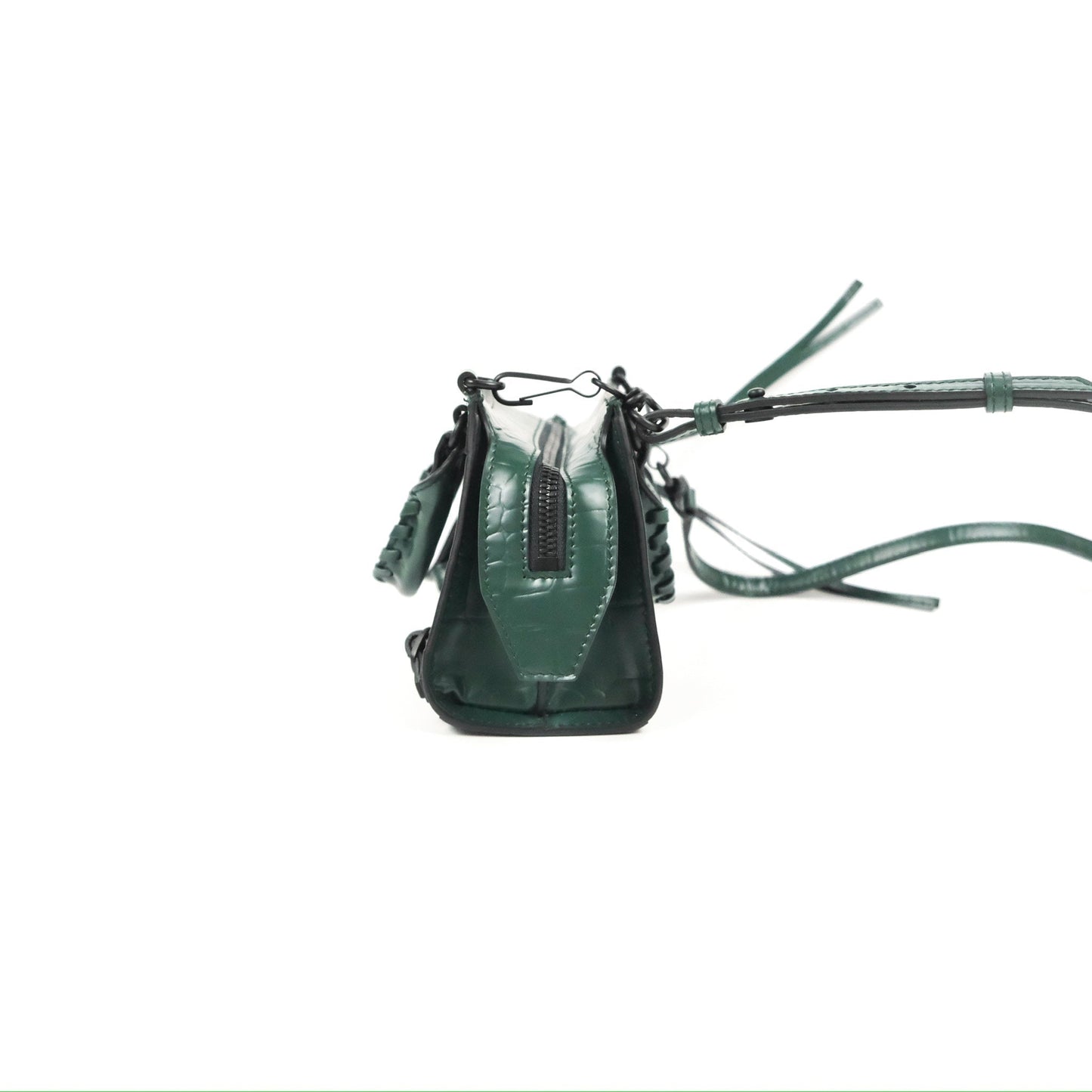 Balenciaga Mini Neo Classic City Bag Green Croc Embossed