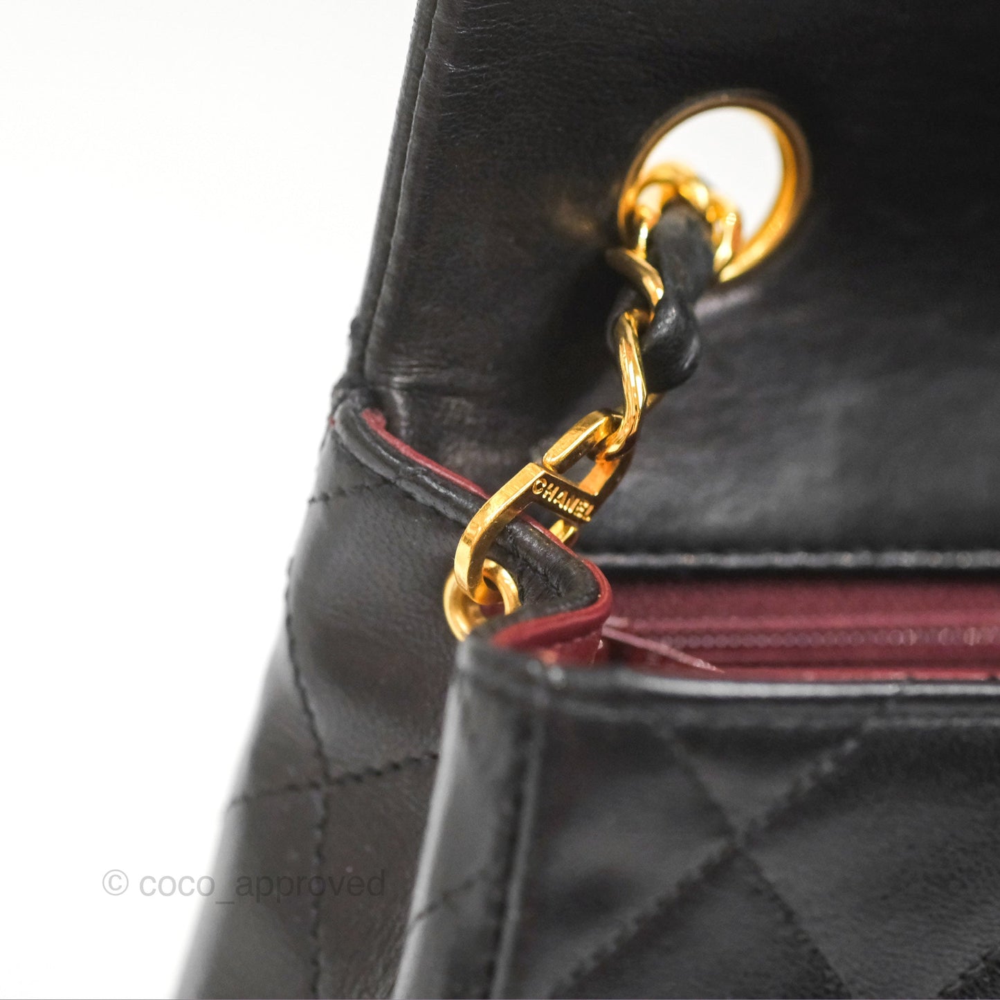 Chanel Vintage Square Flap Bag Black Lambskin 24K Gold Hardware