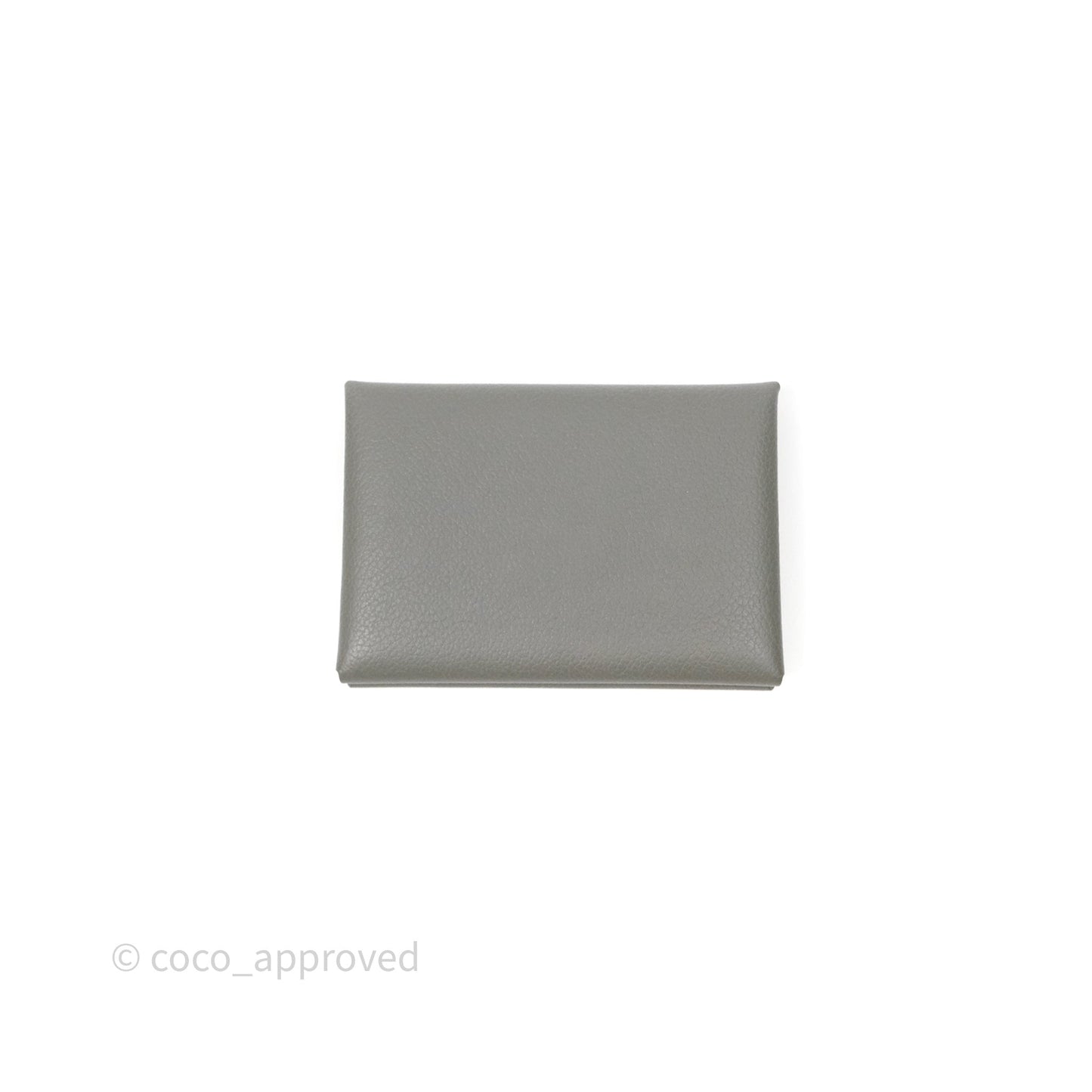 Hermès Calvi Duo Compact Card Holder Gris Meyer 0L Evercolor Palladium Hardware