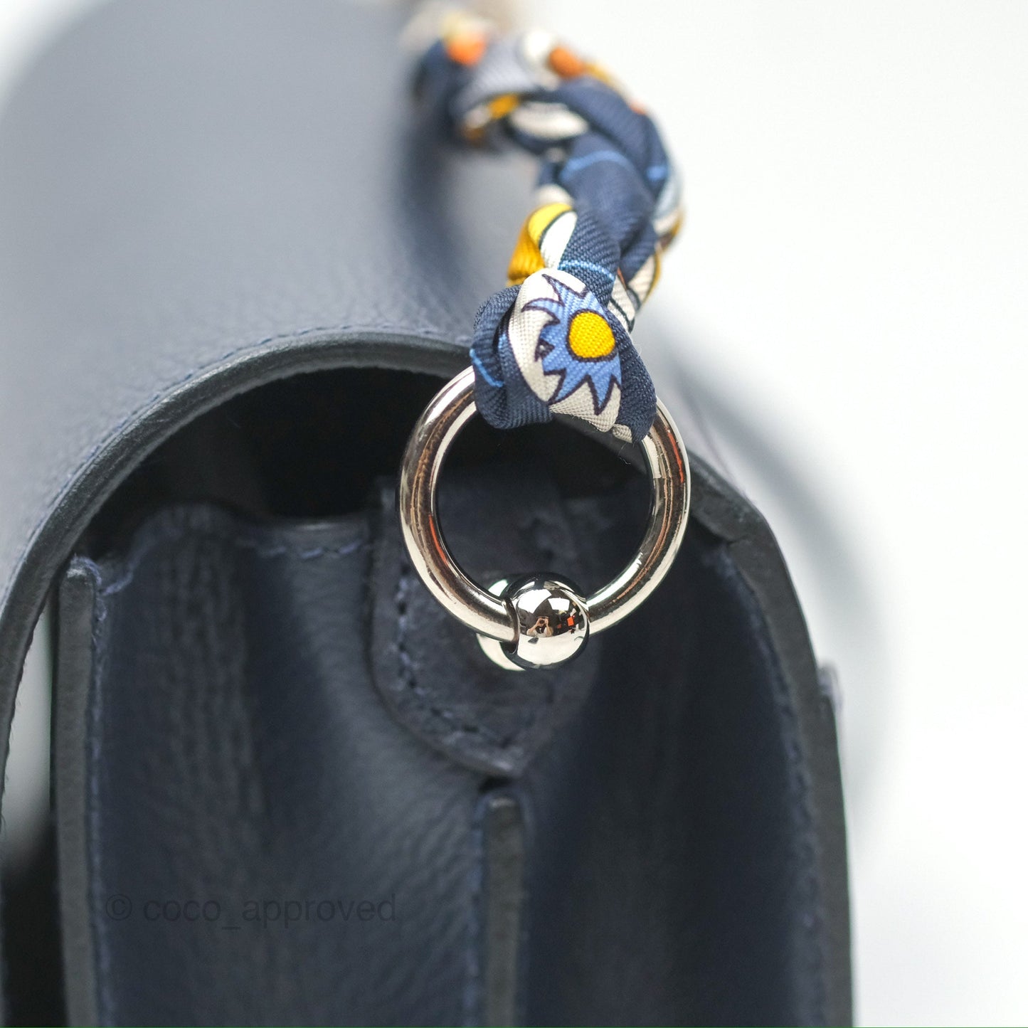 Hermès Roulis Mini 18 Blue Nuit Evercolor Palladium Hardware