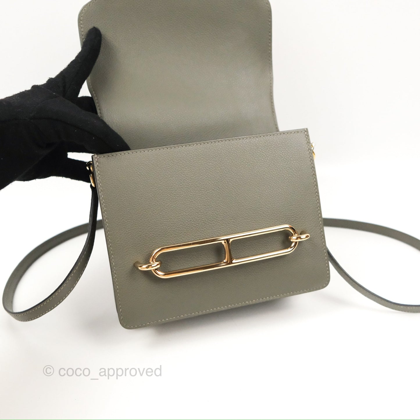 Hermès Roulis Mini 18 Gris Meyer 0L Evercolor Permabrass Hardware