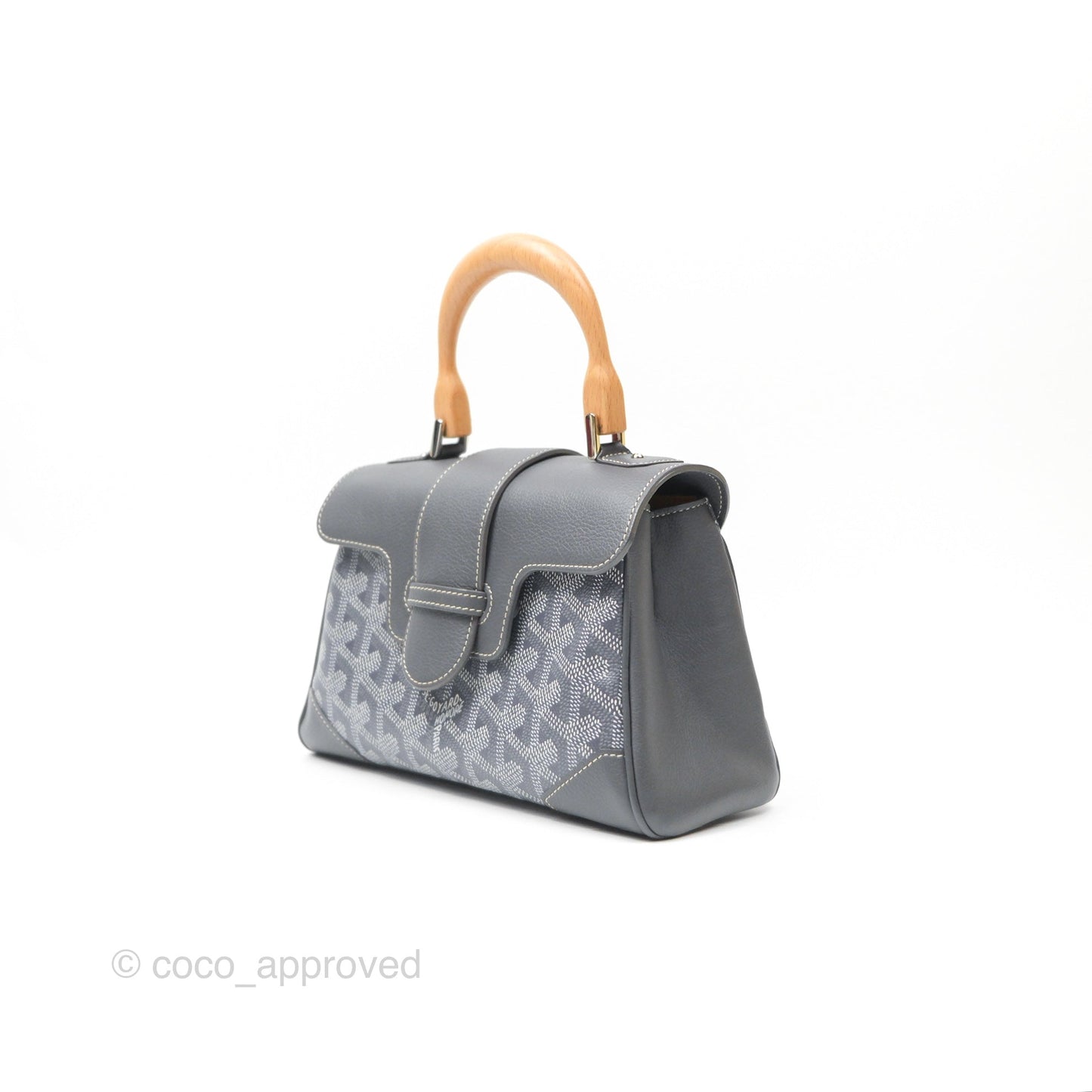 Goyard Saïgon Mini Bag Chevroches Calfskin Grey Silver Hardware