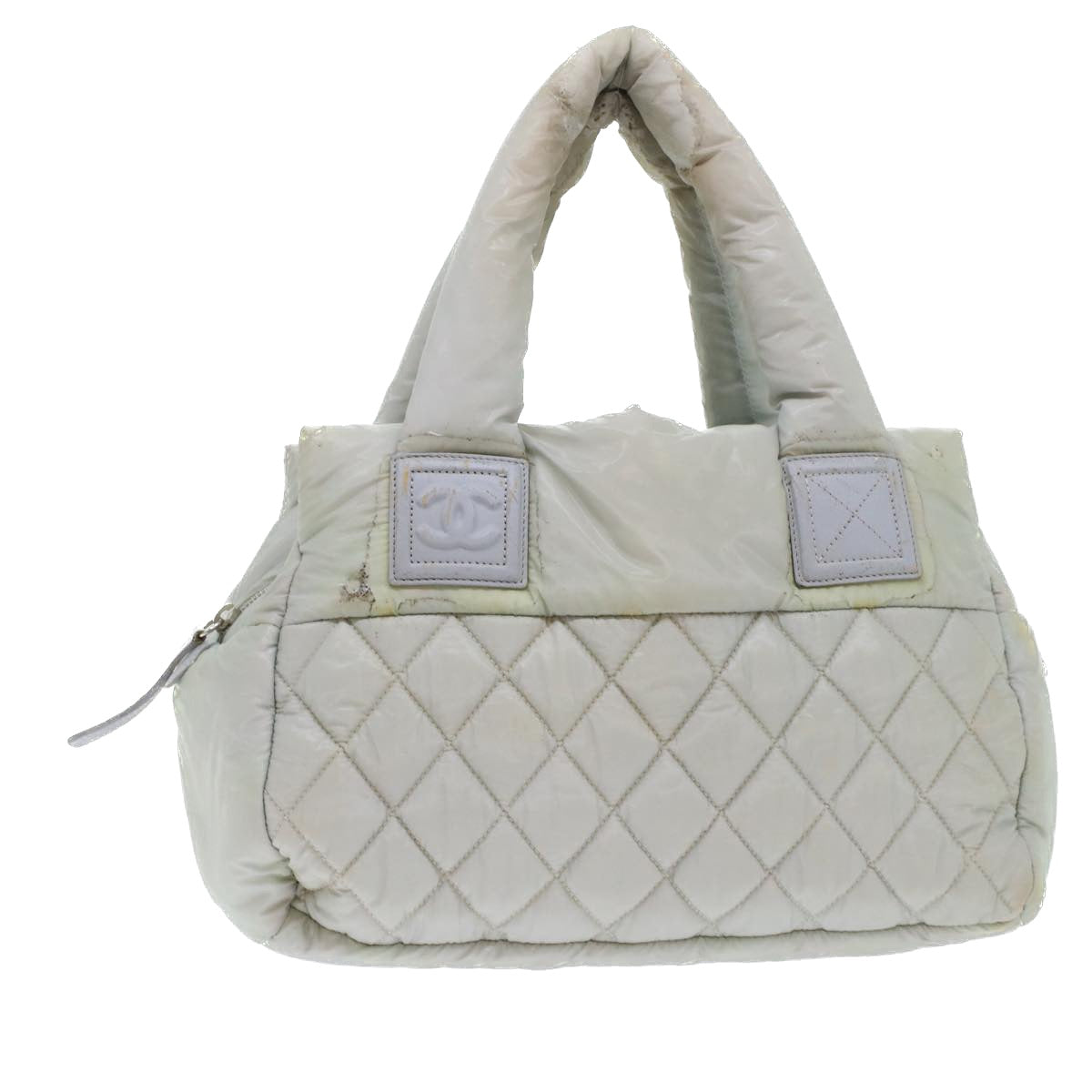 Luxury Chanel Hand Bag Nylon Gray CC  45853