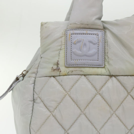 Luxury Chanel Hand Bag Nylon Gray CC  45853