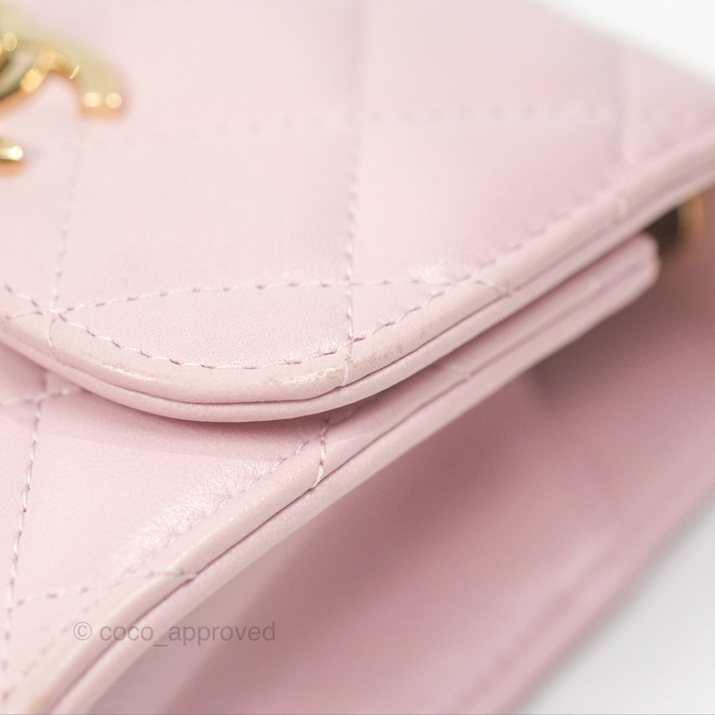 Chanel Mini Quilted Trendy CC Clutch With Chain Lilac Rose Clair Lambskin Gold Hardware