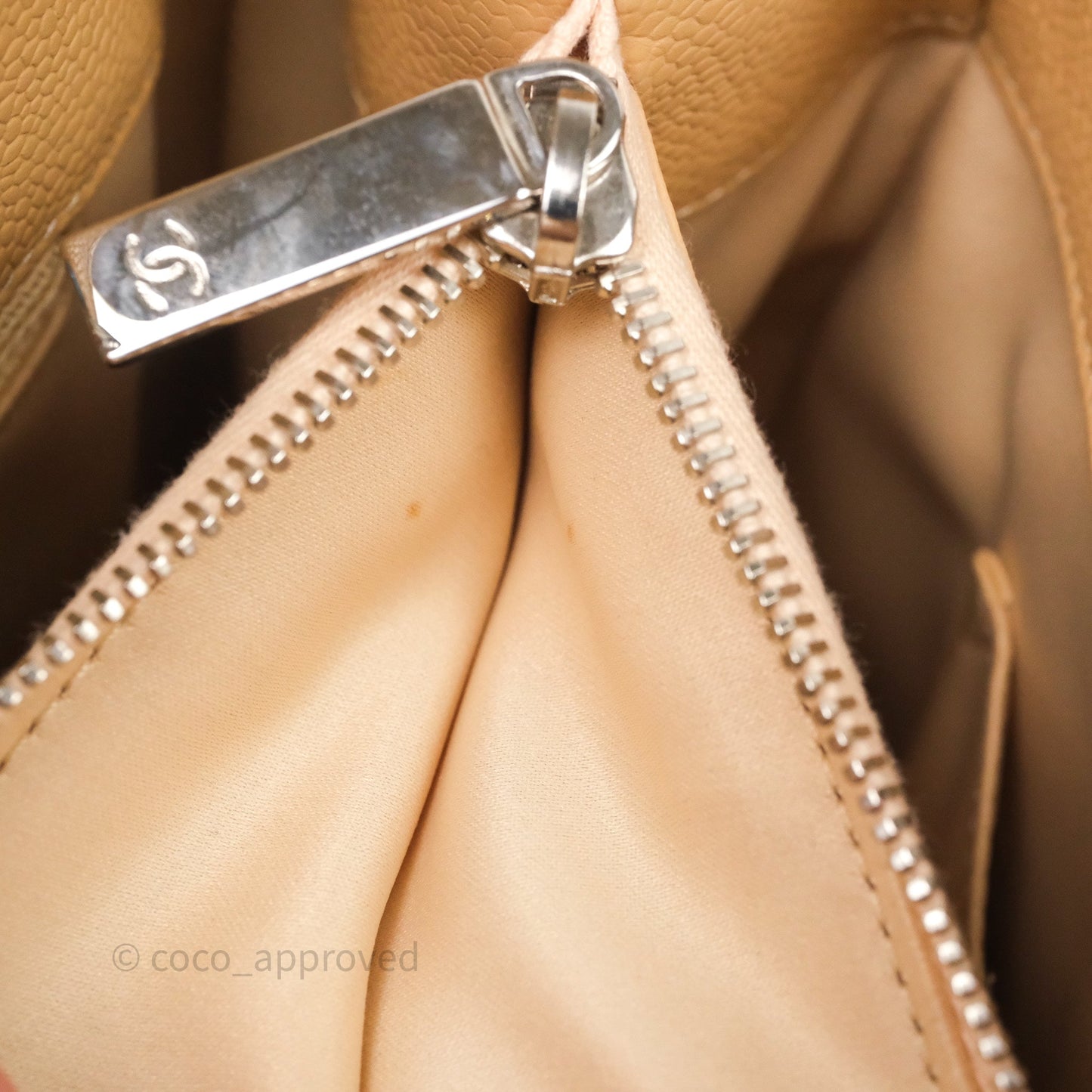 Chanel GST Beige Caviar Silver Hardware