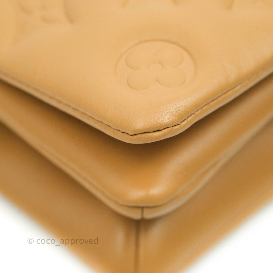Louis Vuitton Pochette Coussin Monogram Caramel Beige Gold Hardware
