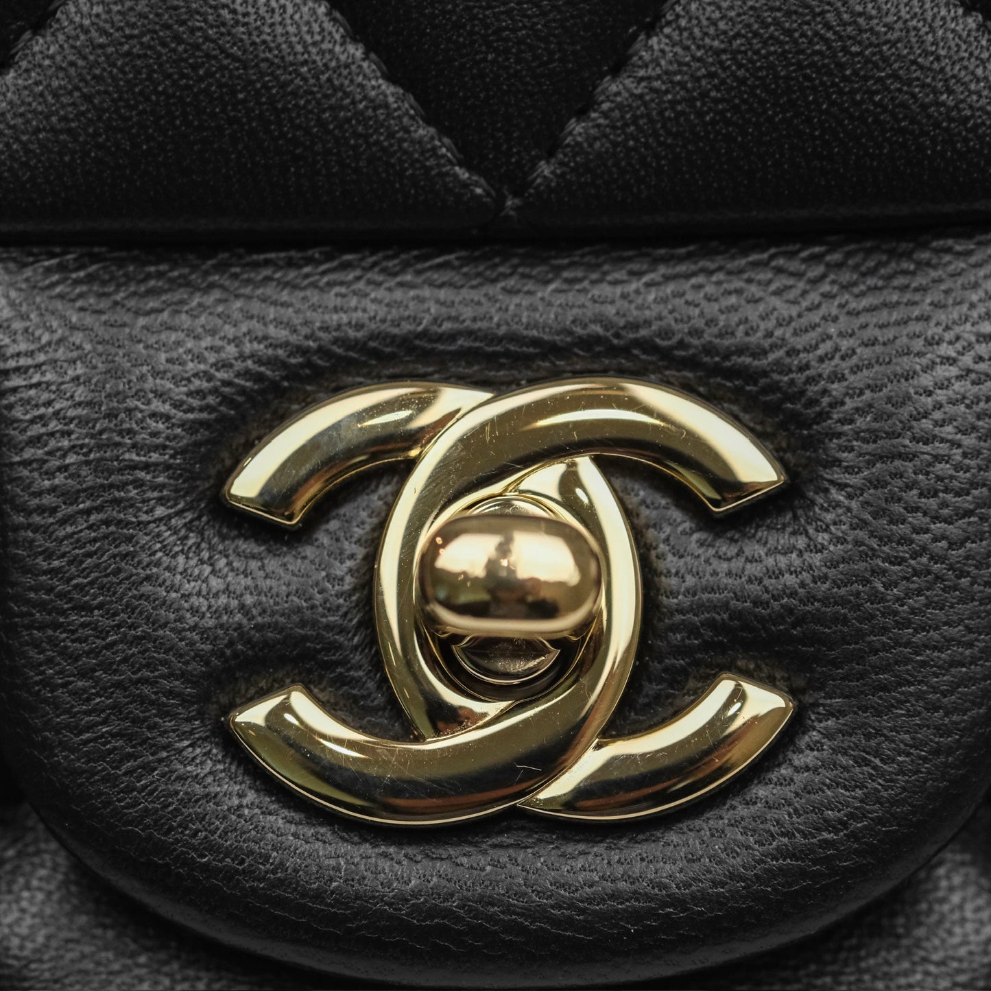 Chanel Mini Rectangular Quilted Black Lambskin Gold Hardware
