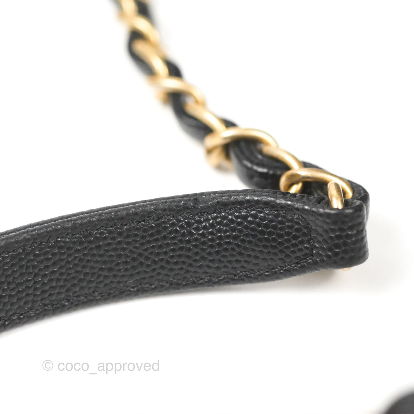 Chanel Quilted Medium CC Filigree Vanity Case Navy Black Caviar Aged Gold Hardware