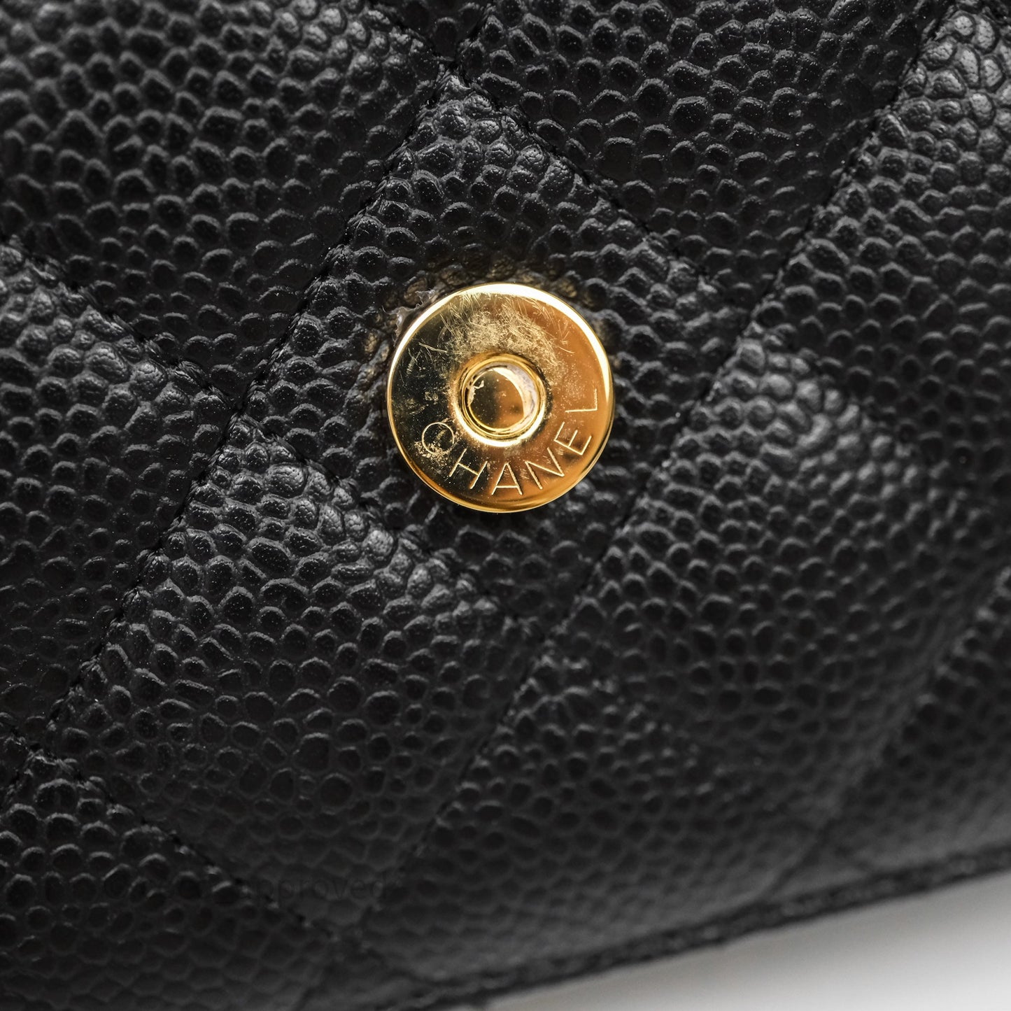 Chanel Classic Wallet On Chain WOC Quilted Black Caviar Gold Hardware