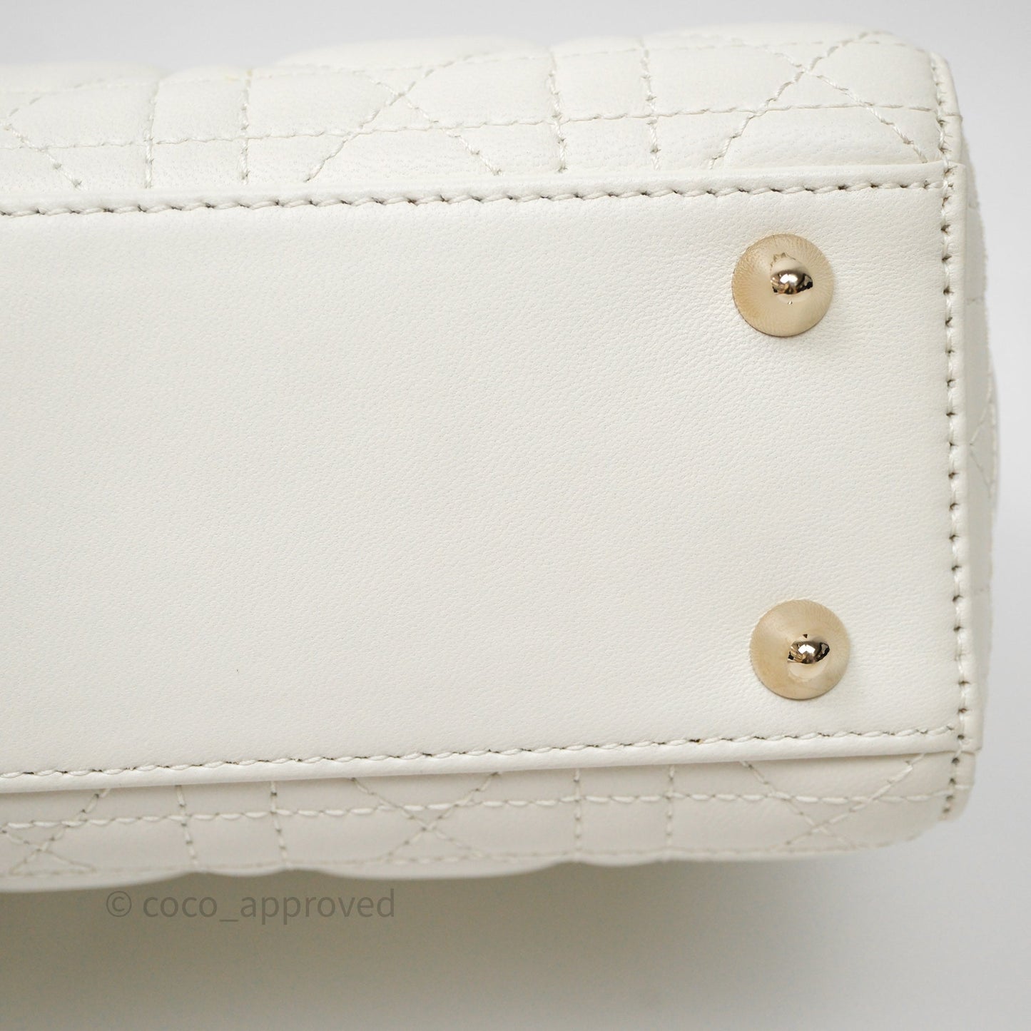 Christian Dior Small My ABCDior Lady Dior Bag White Cannage Lambskin Gold Hardware