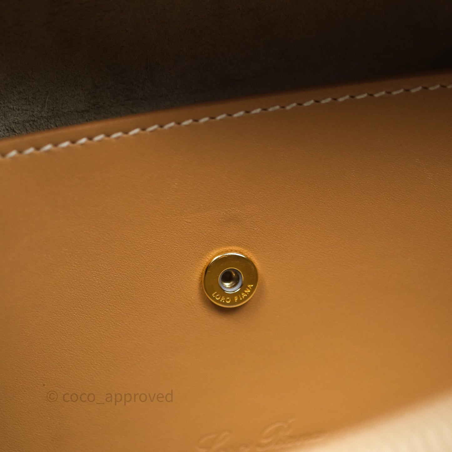 Loro Piana Extra Bag L27 Light Bamboo Calfskin Gold Hardware