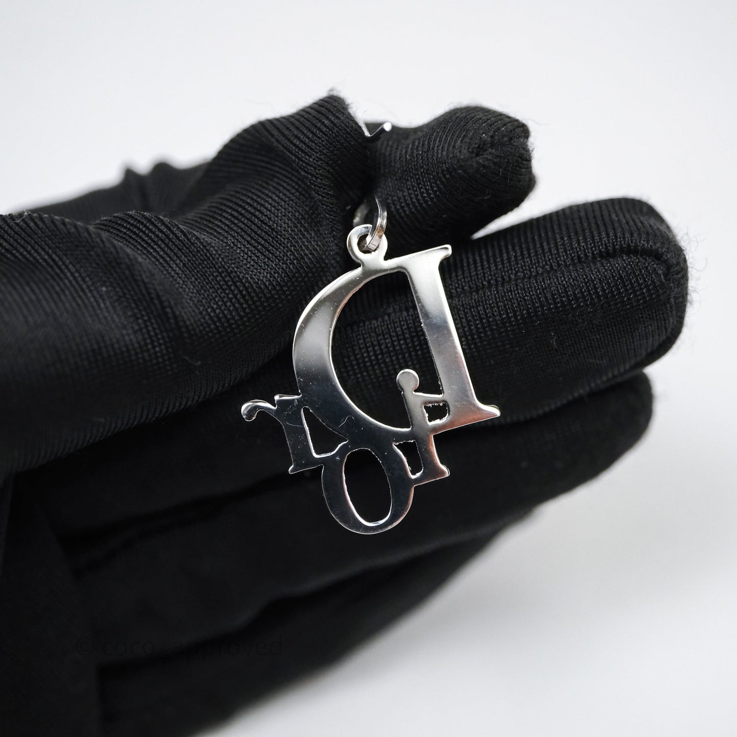 Christian Dior Drop CD Earrings Silver Tone