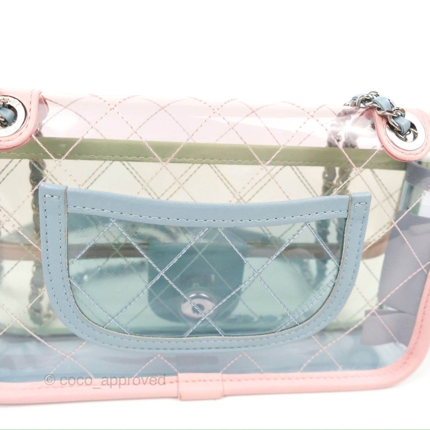 Chanel Mini Coco Splash Flap Bag PVC Lambskin Pink/Blue/Green Silver Hardware