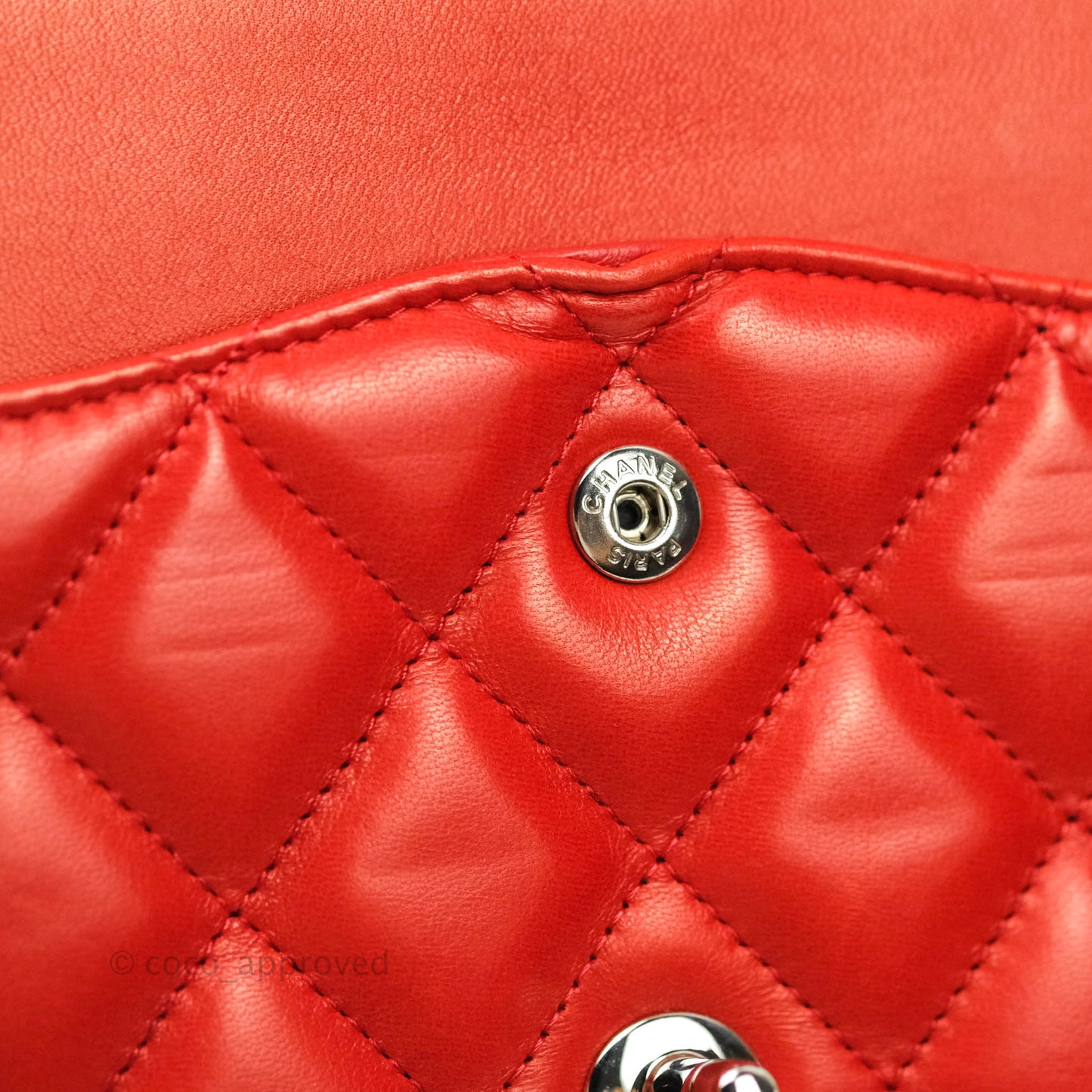 Chanel Jumbo Double Flap Red Lambskin Silver Hardware⁣⁣