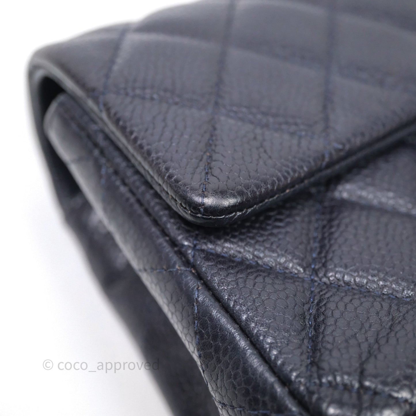 Chanel Mini Rectangular Quilted Dark Navy Caviar Silver Hardware