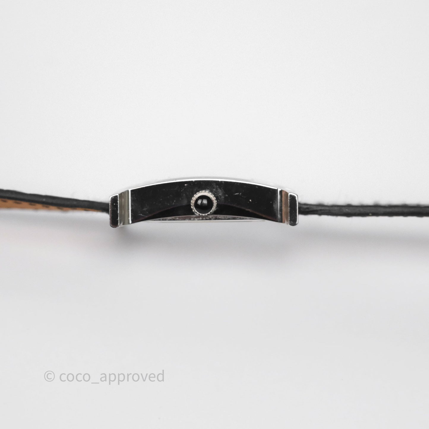 Hermes Heure H Double Jeu Watch Small Model 25mm Black Croc Strap