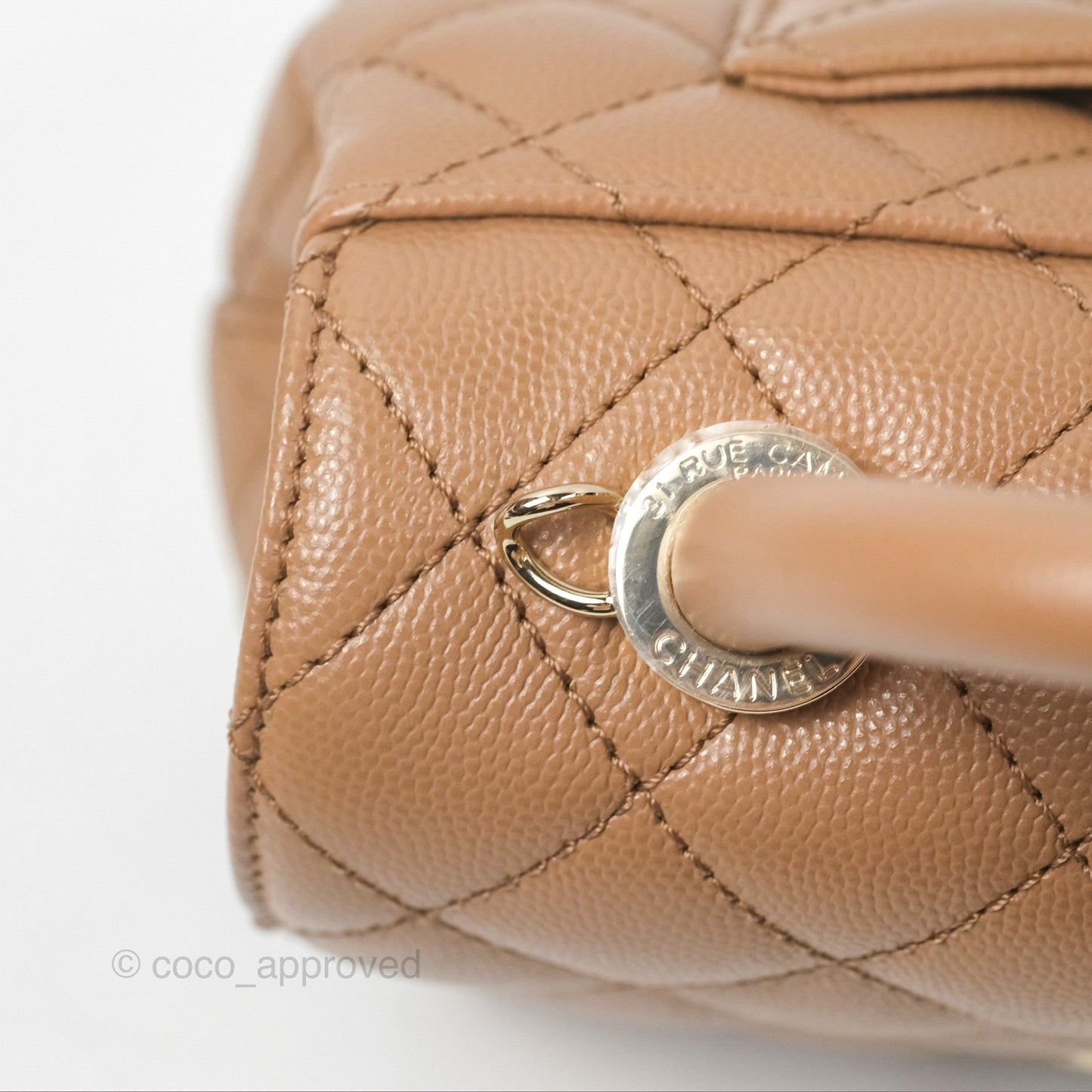 Chanel Mini Coco Handle Dark Beige Caviar Gold Hardware