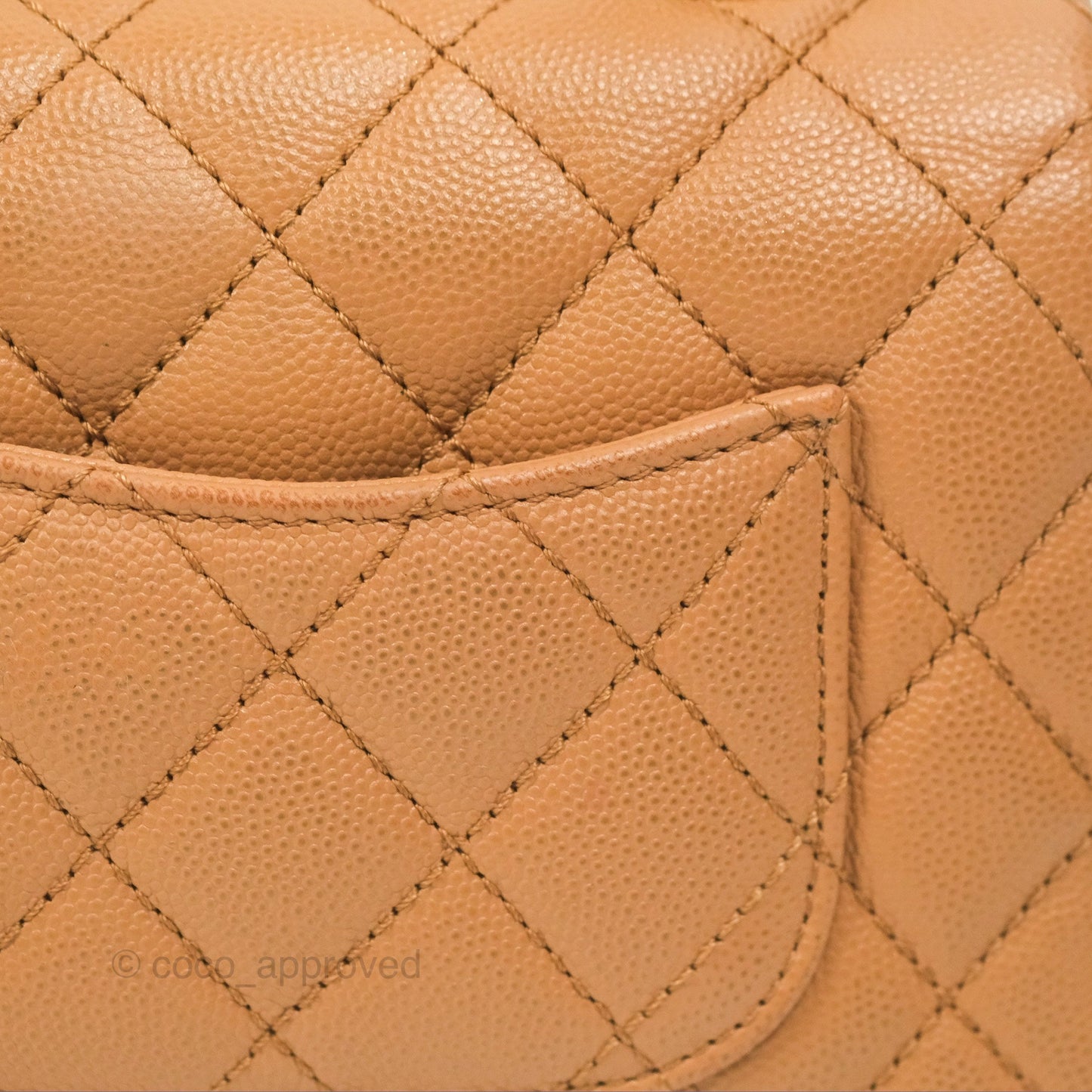 Chanel Mini Coco Handle Dark Beige Caviar Lizard Handle Gold Hardware