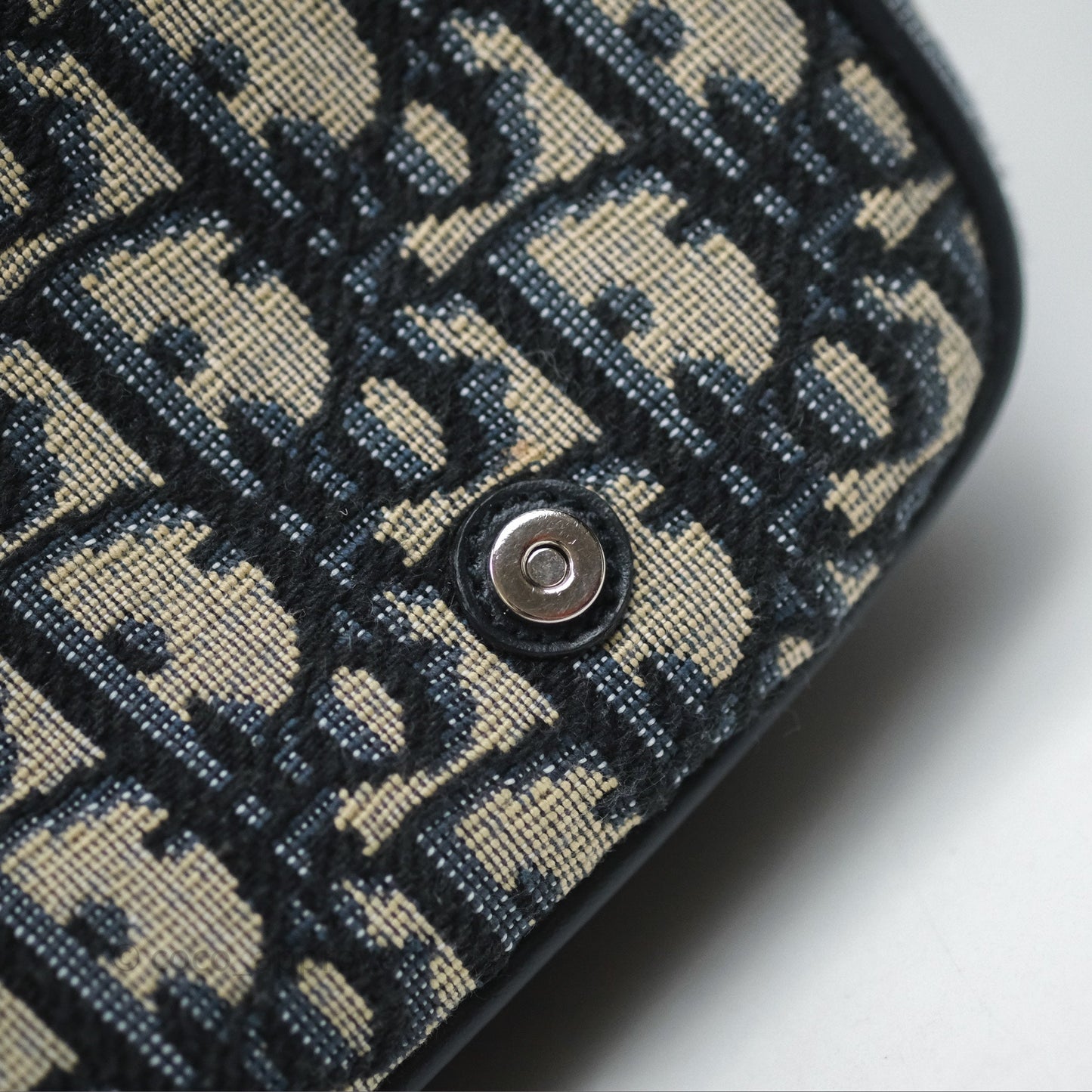 Christian Dior Messenger Bag Smooth Calfskin Blue Dior Oblique Jacquard