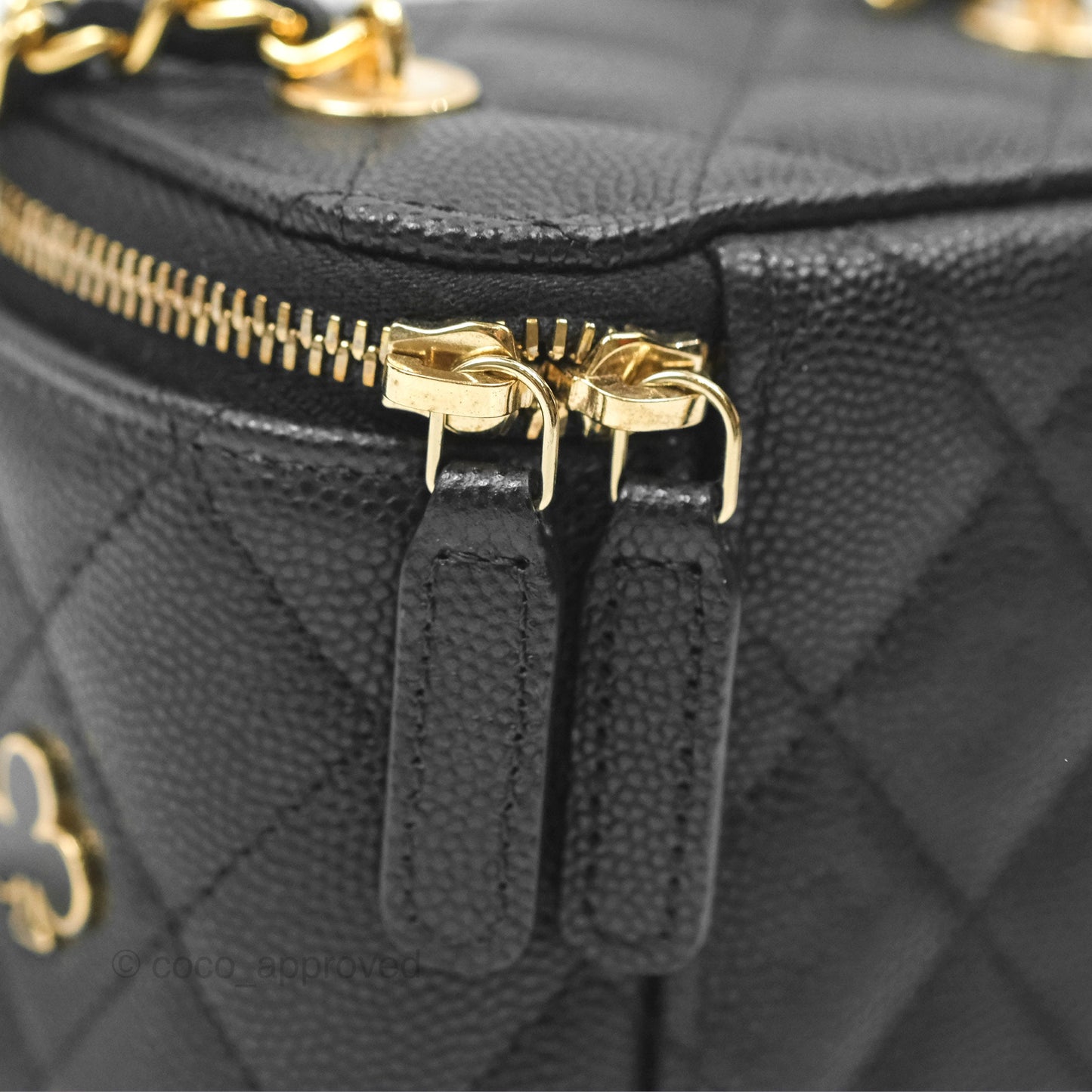 Chanel Mini Poker Vanity With Chain Black Caviar Gold Hardware