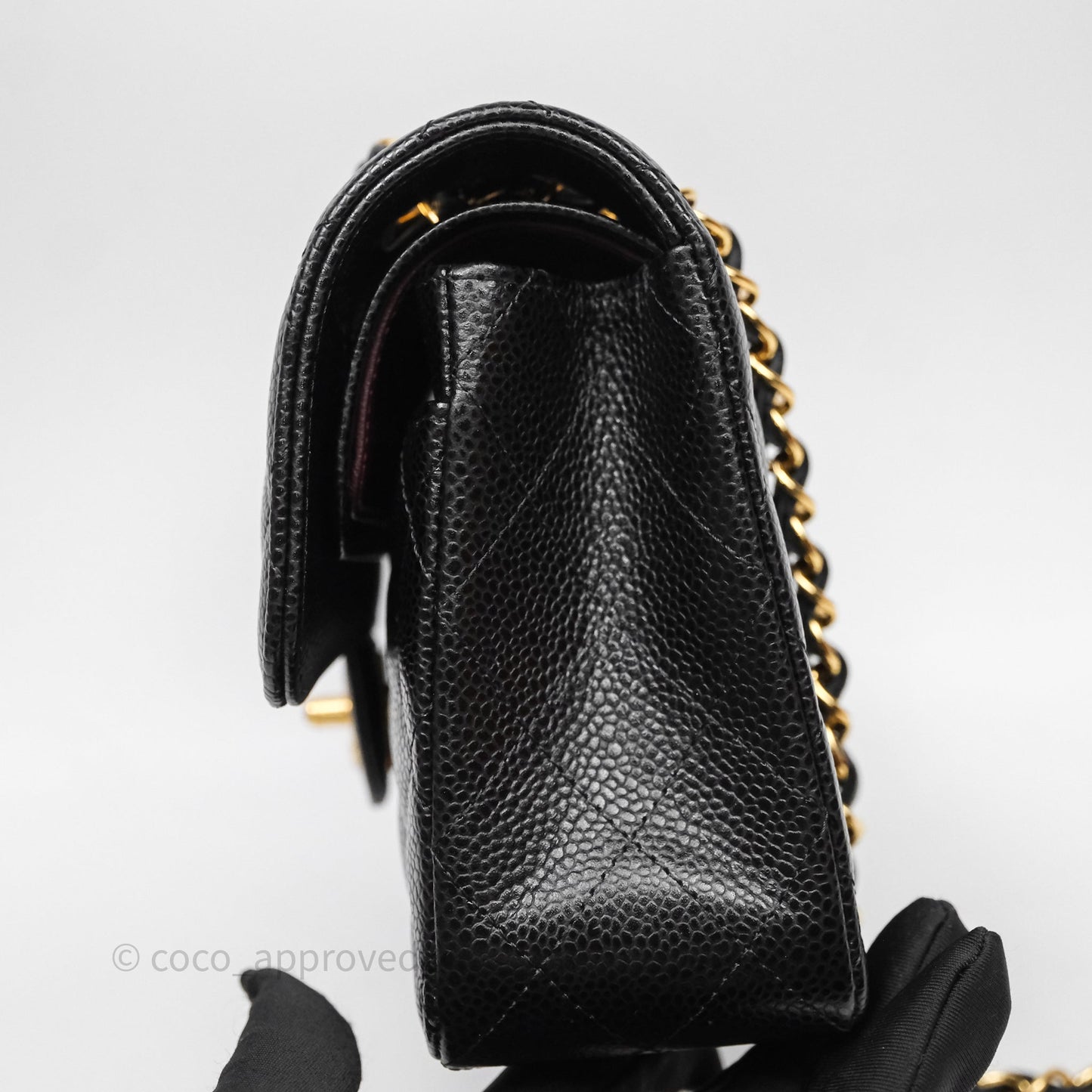 Chanel Small Classic Flap Quilted Black Caviar Gold Hardware
