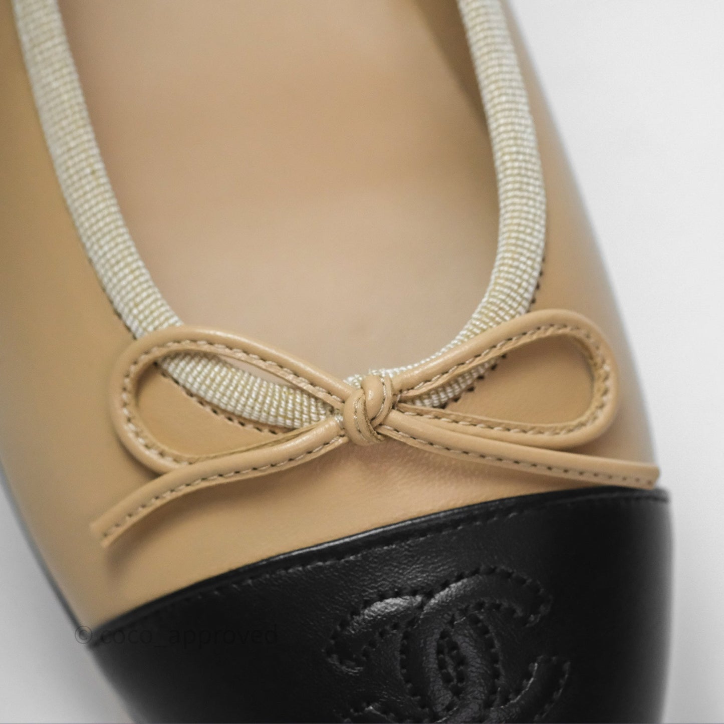 Chanel Ballerina Flats Black/Beige Size 38