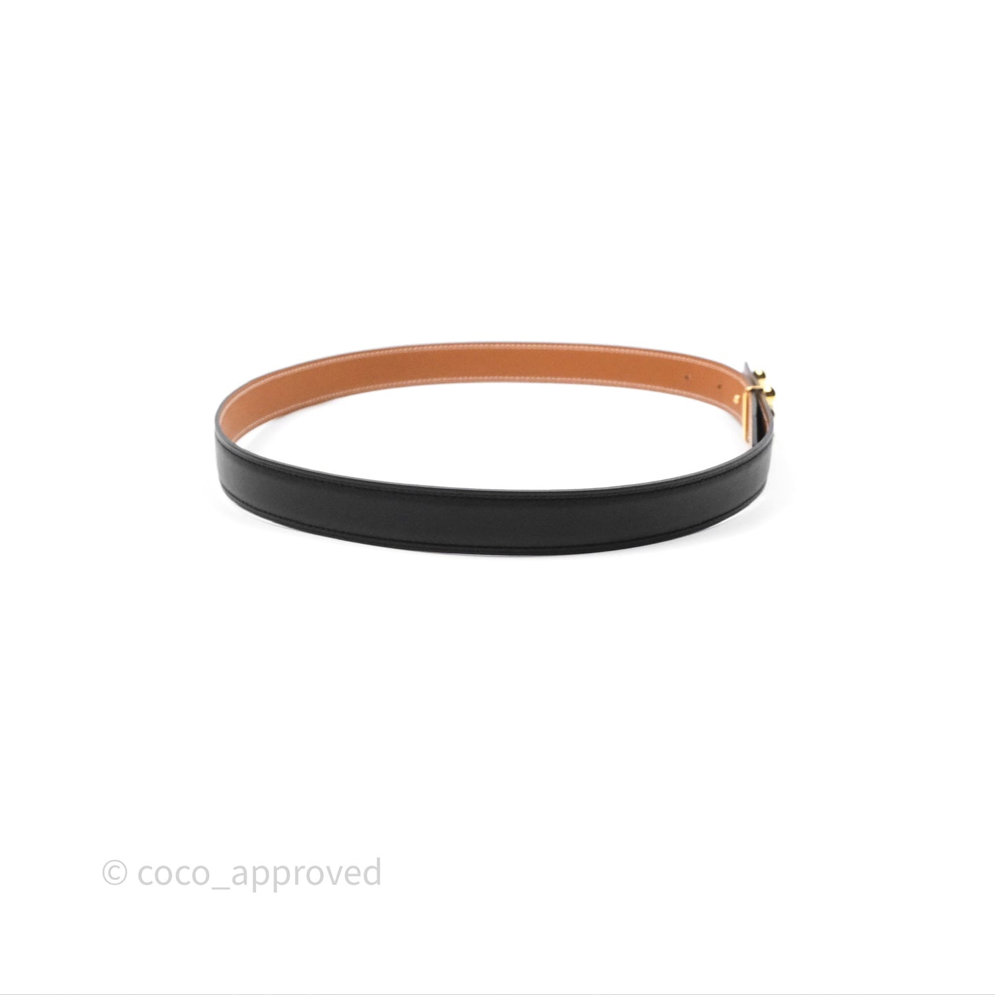Hermès Bubble Belt Buckle & Reversible Leather Strap 24mm Gold/ Nior