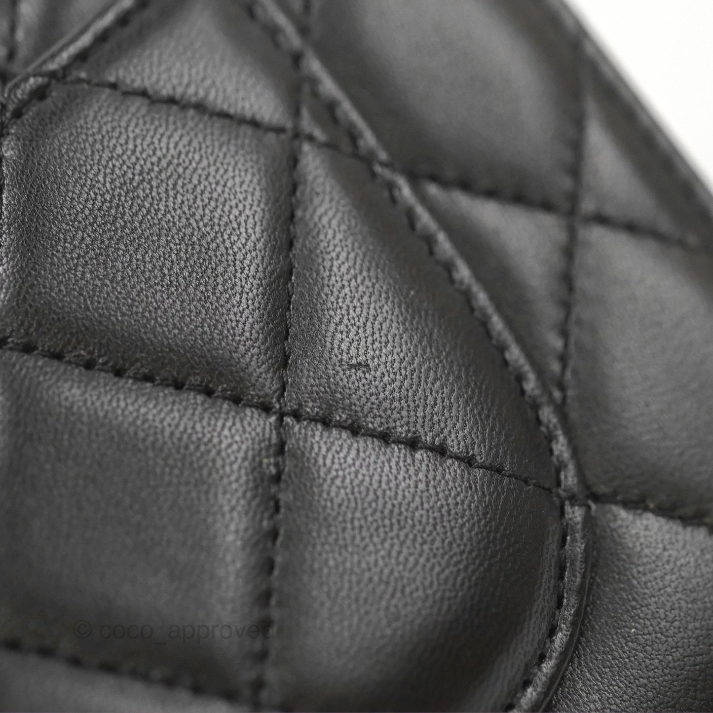 Chanel Classic Quilted Long Wallet Black Lambskin Silver Hardware