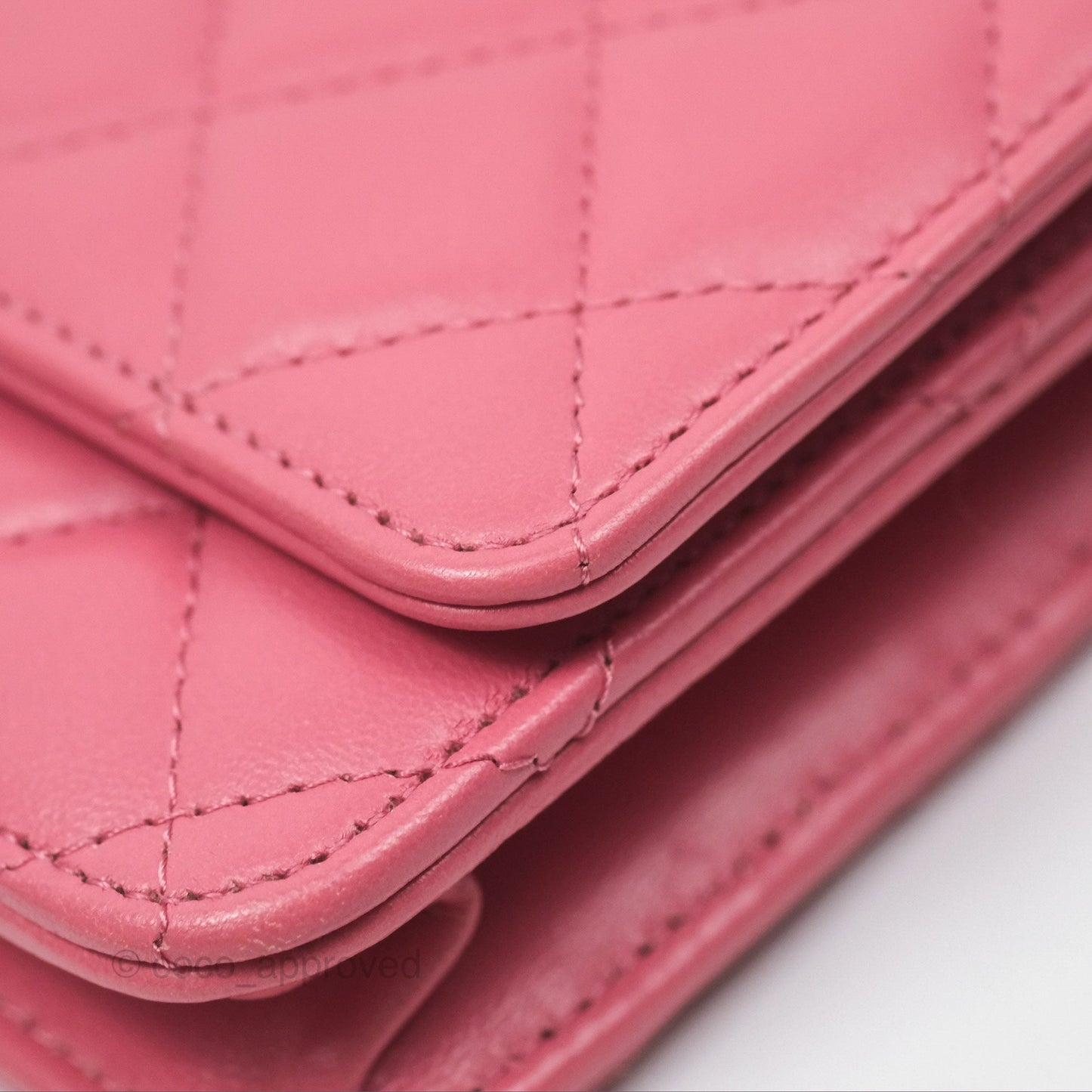 Chanel All Slide Wallet on Chain WOC Adjustable Chain Quilted Pink Lambskin