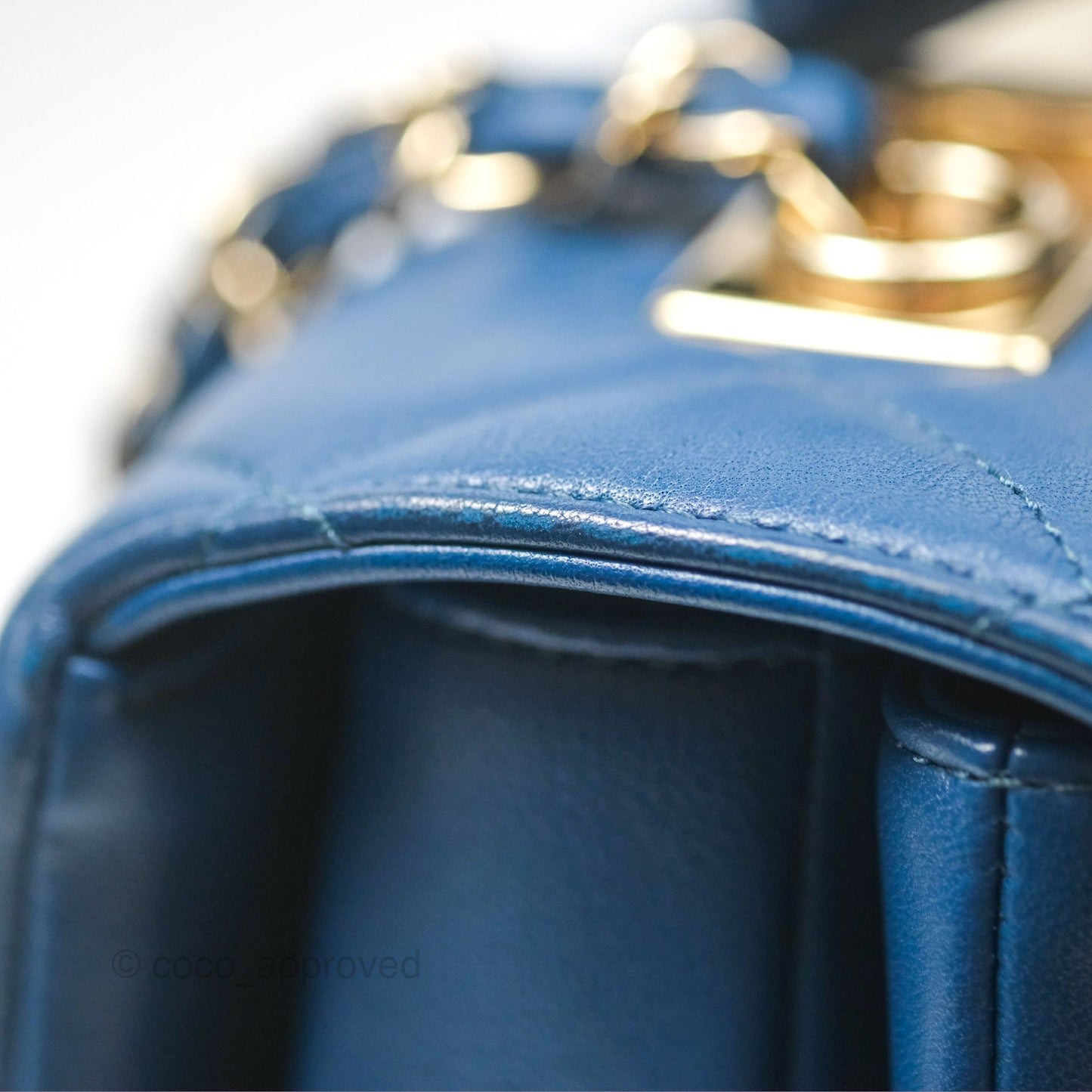 Chanel Medium Trendy CC Navy Blue Lambskin Gold Hardware