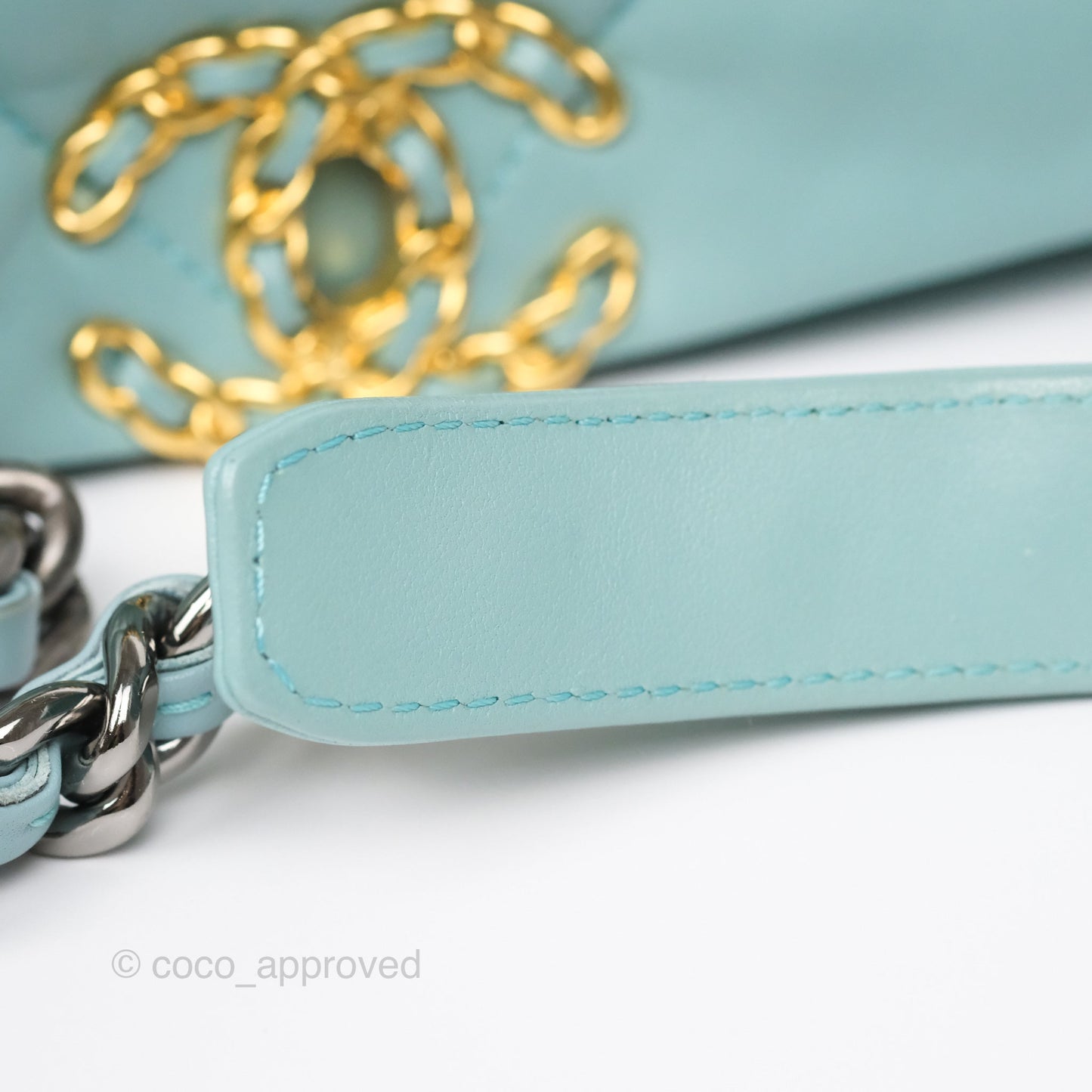 Chanel 19 Small Tiffany Blue Mixed Hardware