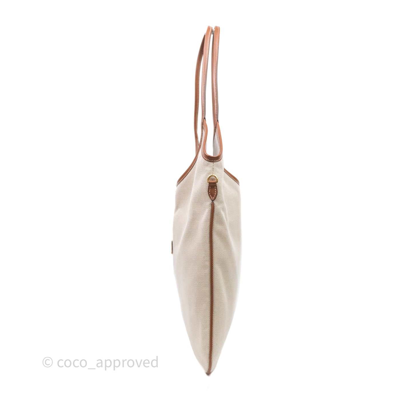 Miu Miu Ivy Tote Bag Canvas Beige/Brandy