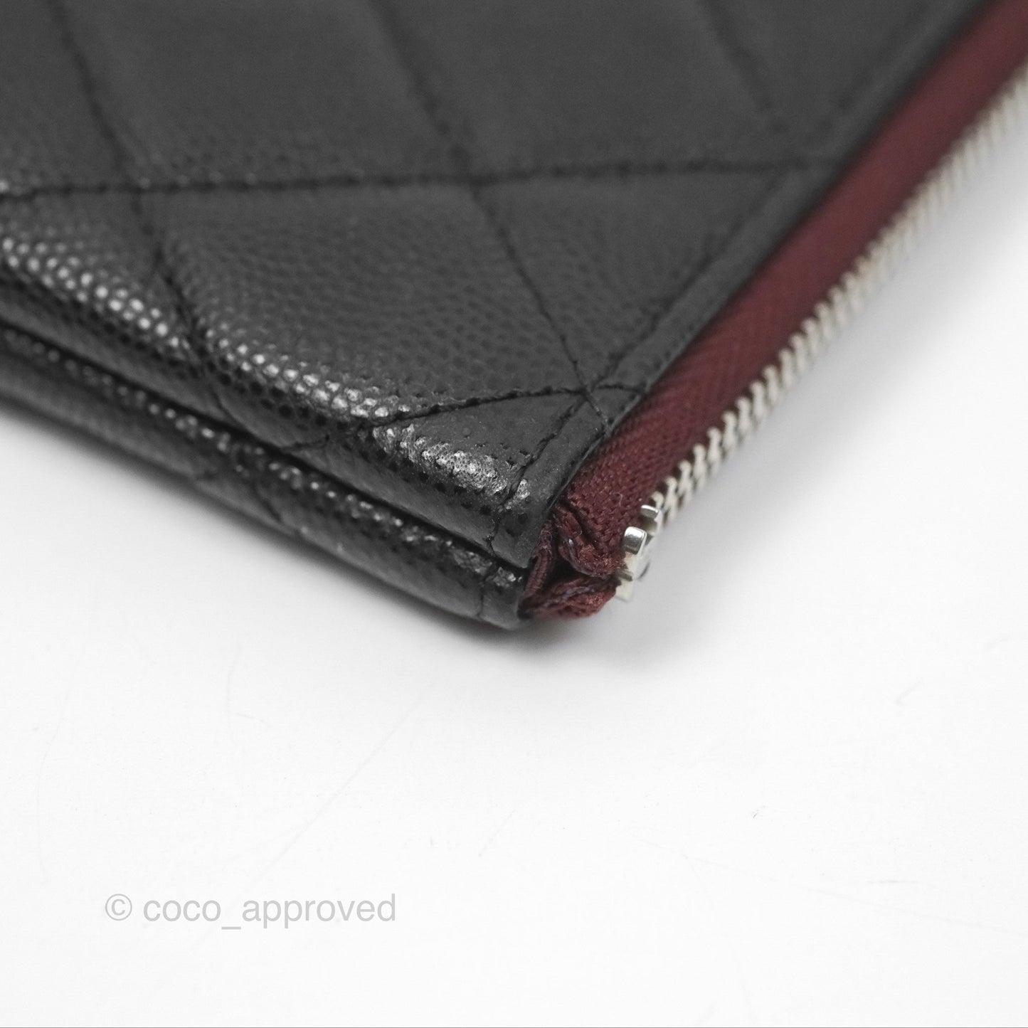 Chanel Quilted Mini O Case Black Caviar Silver Hardware