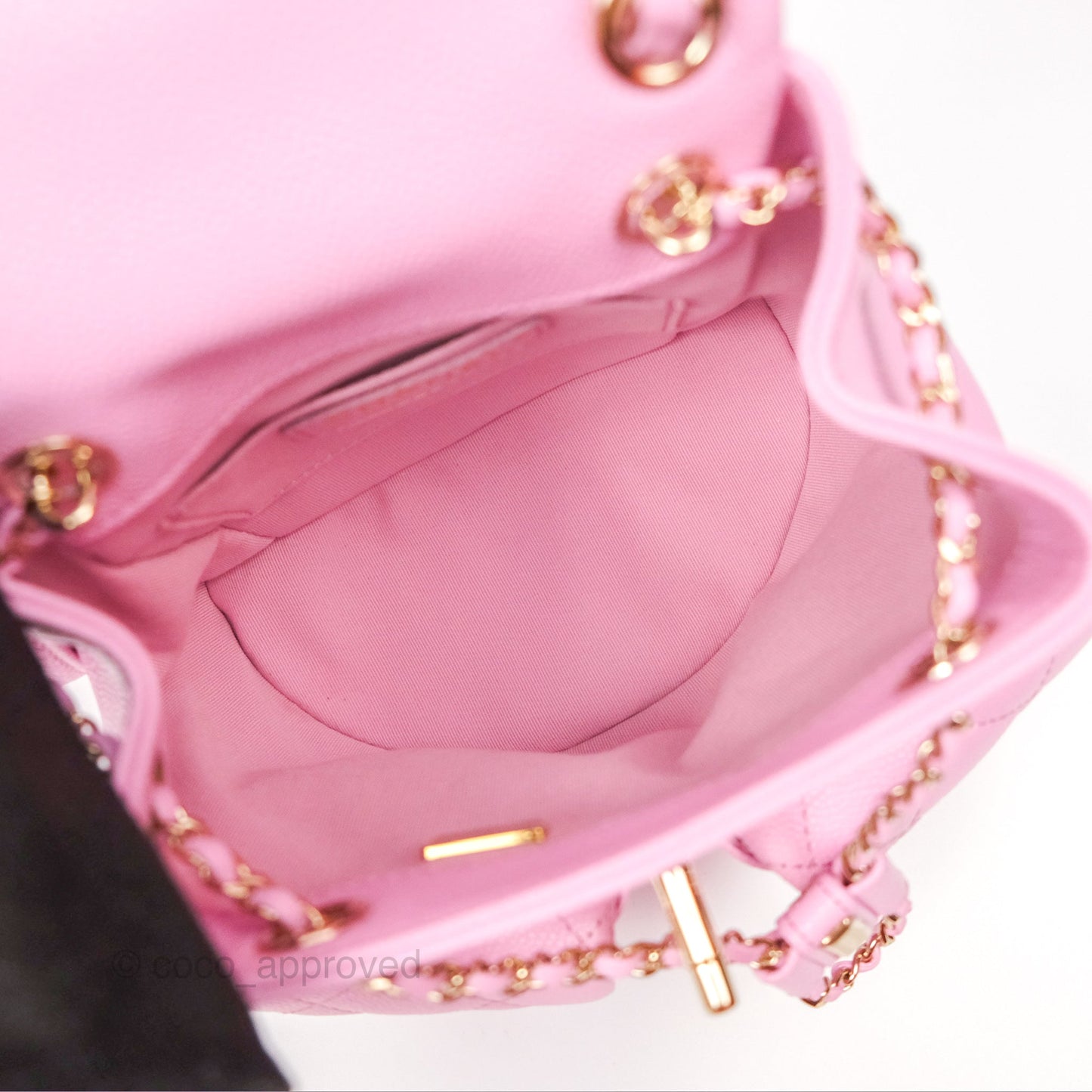 Chanel Mini Duma Backpack Pink Caviar Gold Hardware 23P