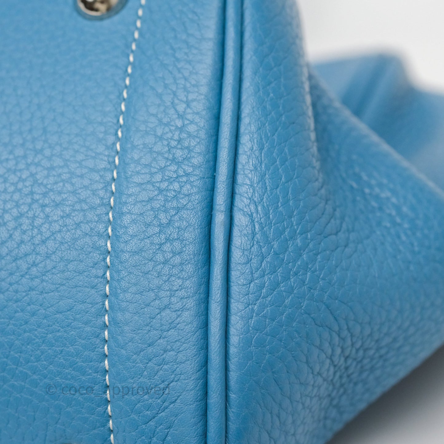 Hermes Victoria II 35 Bag Blue Jean 75 Clemence Palladium Hardware