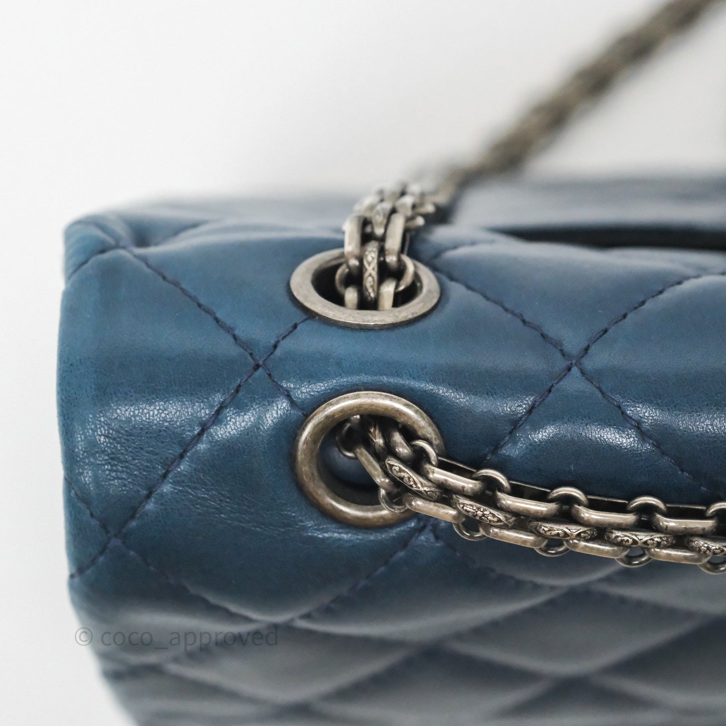 Chanel Reissue 227 Quilted Navy Lambskin Ruthenium Hardware