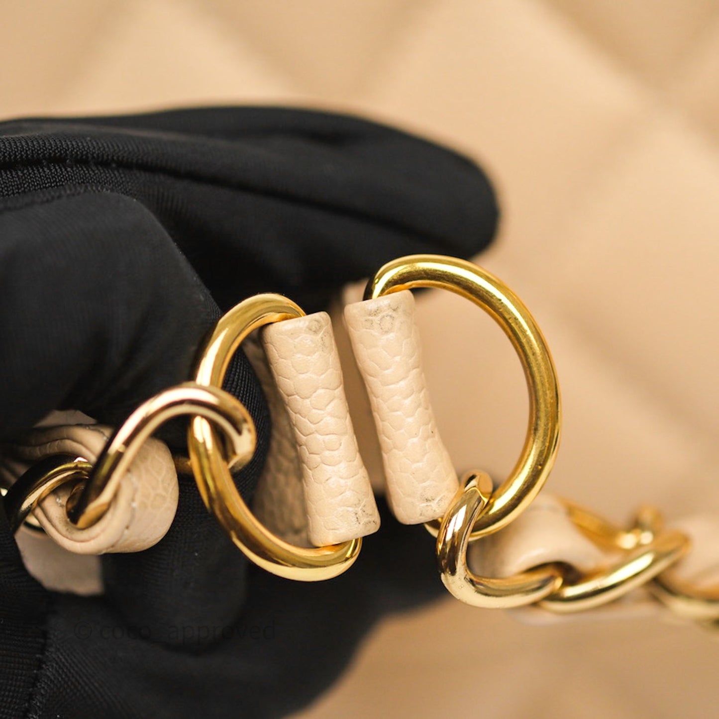 Chanel PST Tote Beige Caviar Gold Hardware